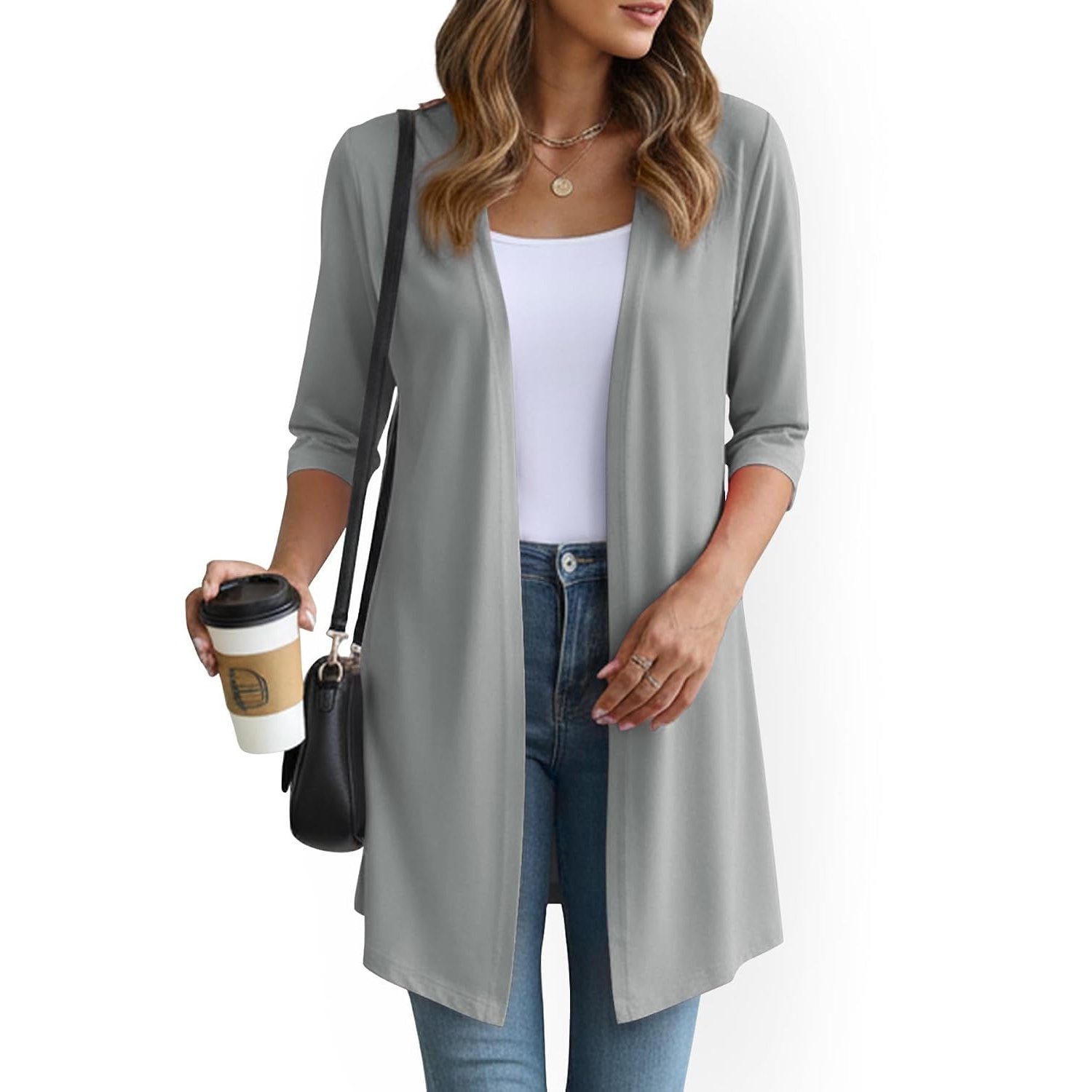 Summer Lightweight Longline Open Front Cardigan for Women