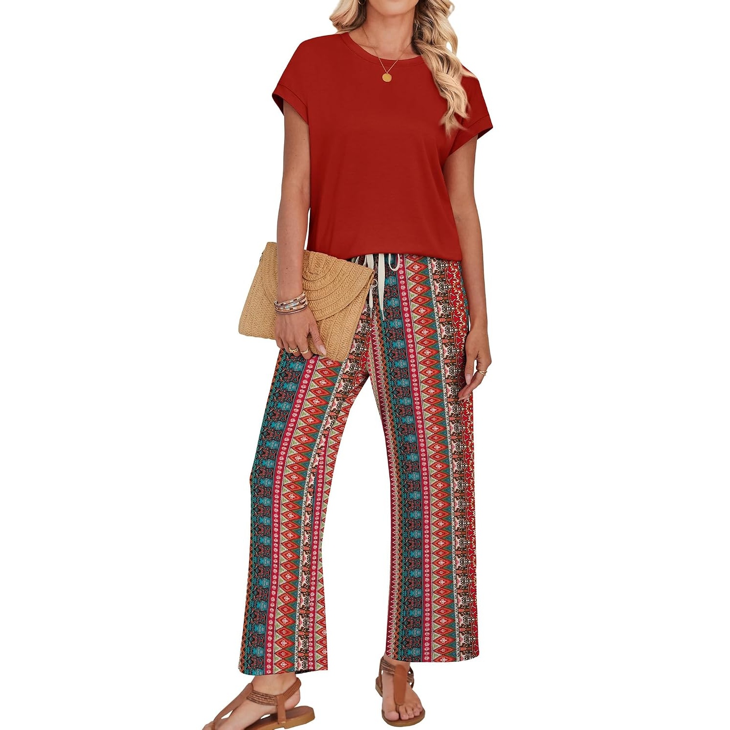Two Piece Spring Summer Matching Outfit Set For Women
