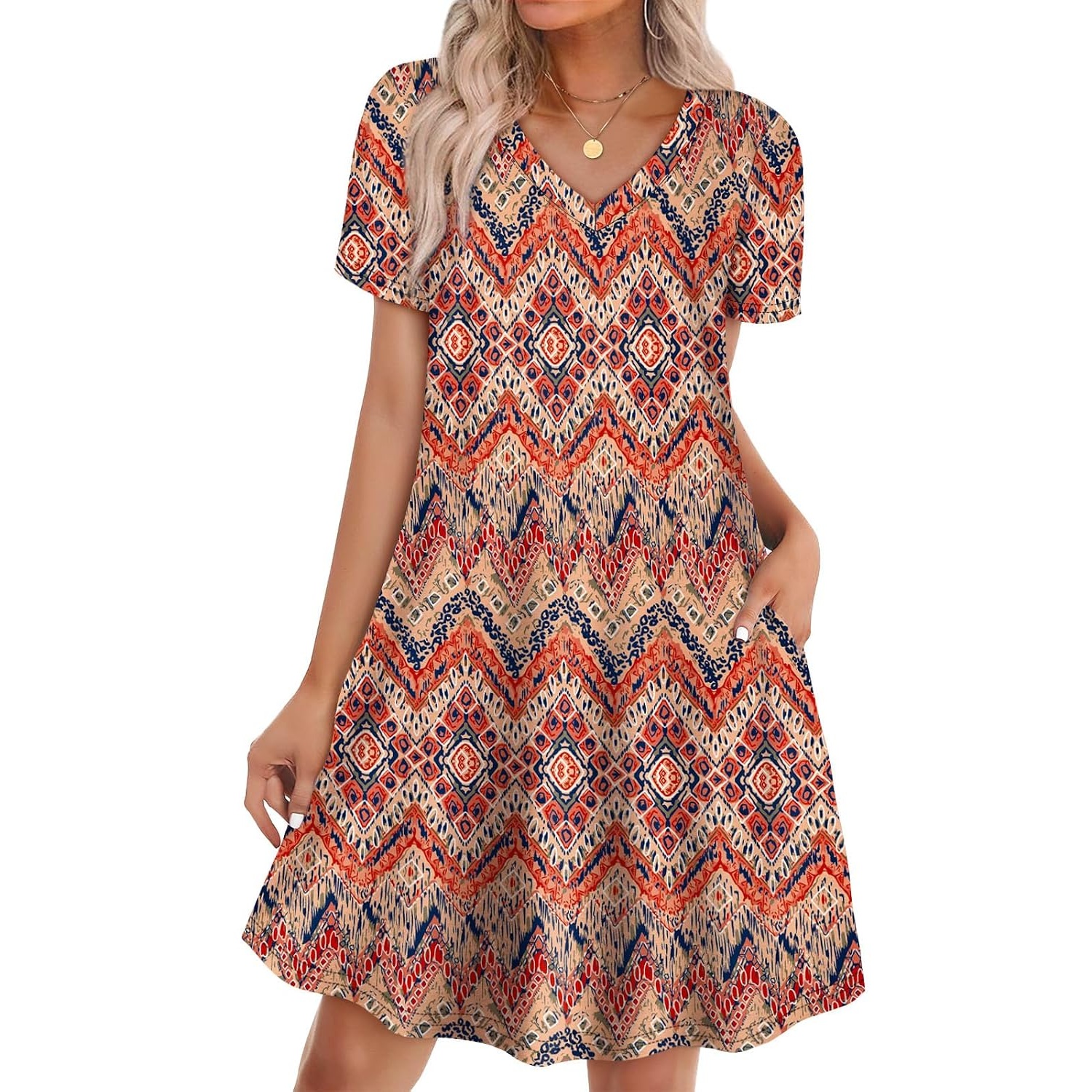 Casual Loose Boho Summer Dress For Women With Pockets