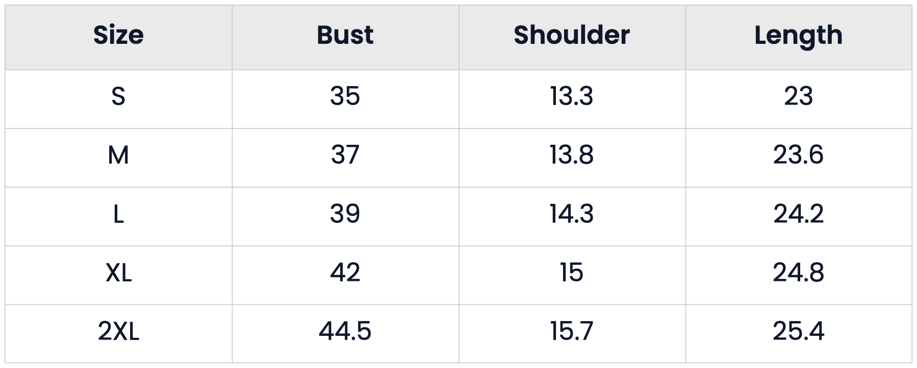 Size Chart for Wool Blend Button Down Casual Tank Top for Women