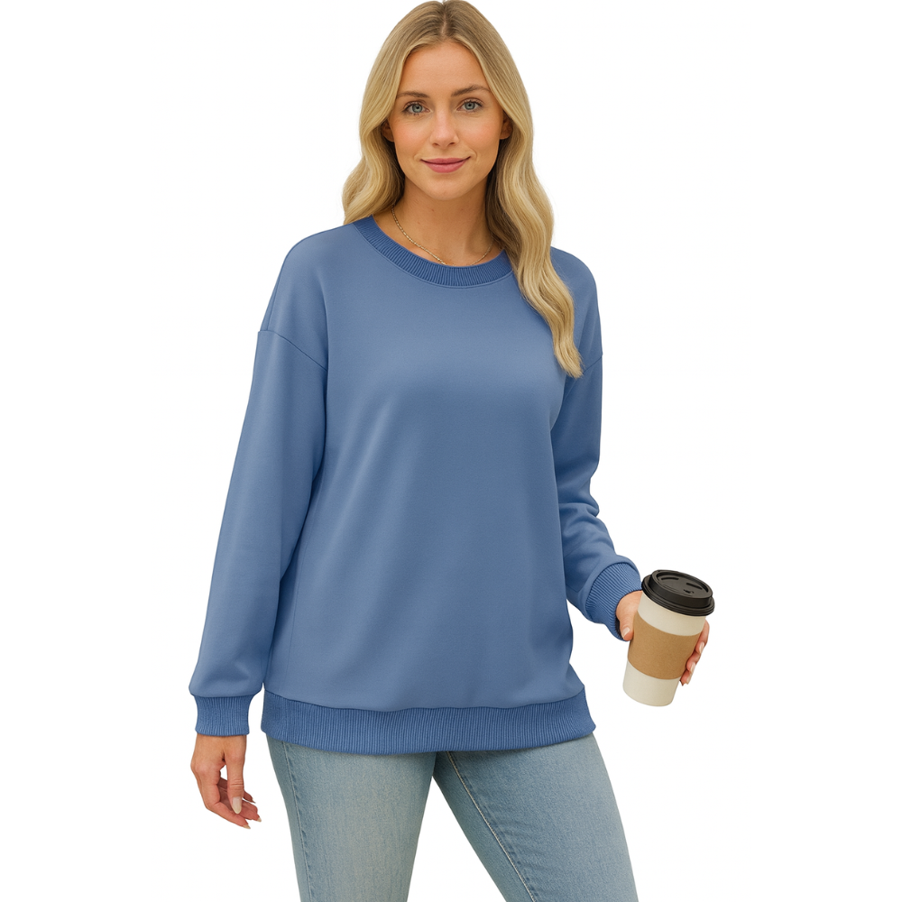 Women Crewneck Sweatshirts Long Sleeve Loose Fit Tops