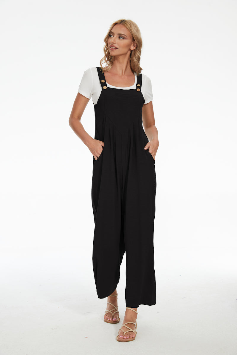 Plus Size Wide Leg Overalls Jumpsuit-My Comfy Blouse
