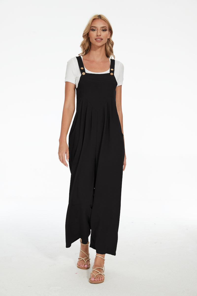 Plus Size Wide Leg Overalls Jumpsuit-My Comfy Blouse