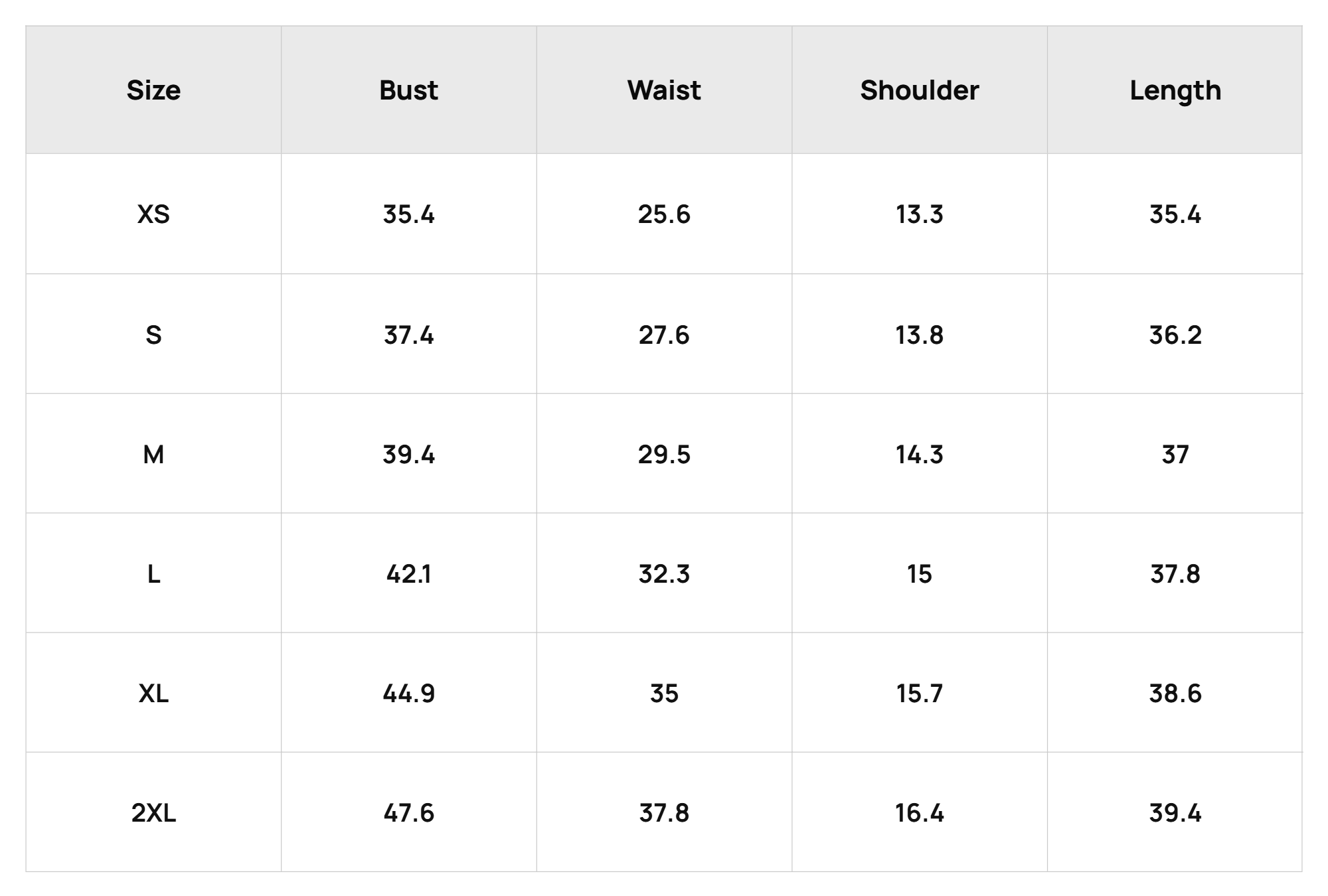 Size Chart
