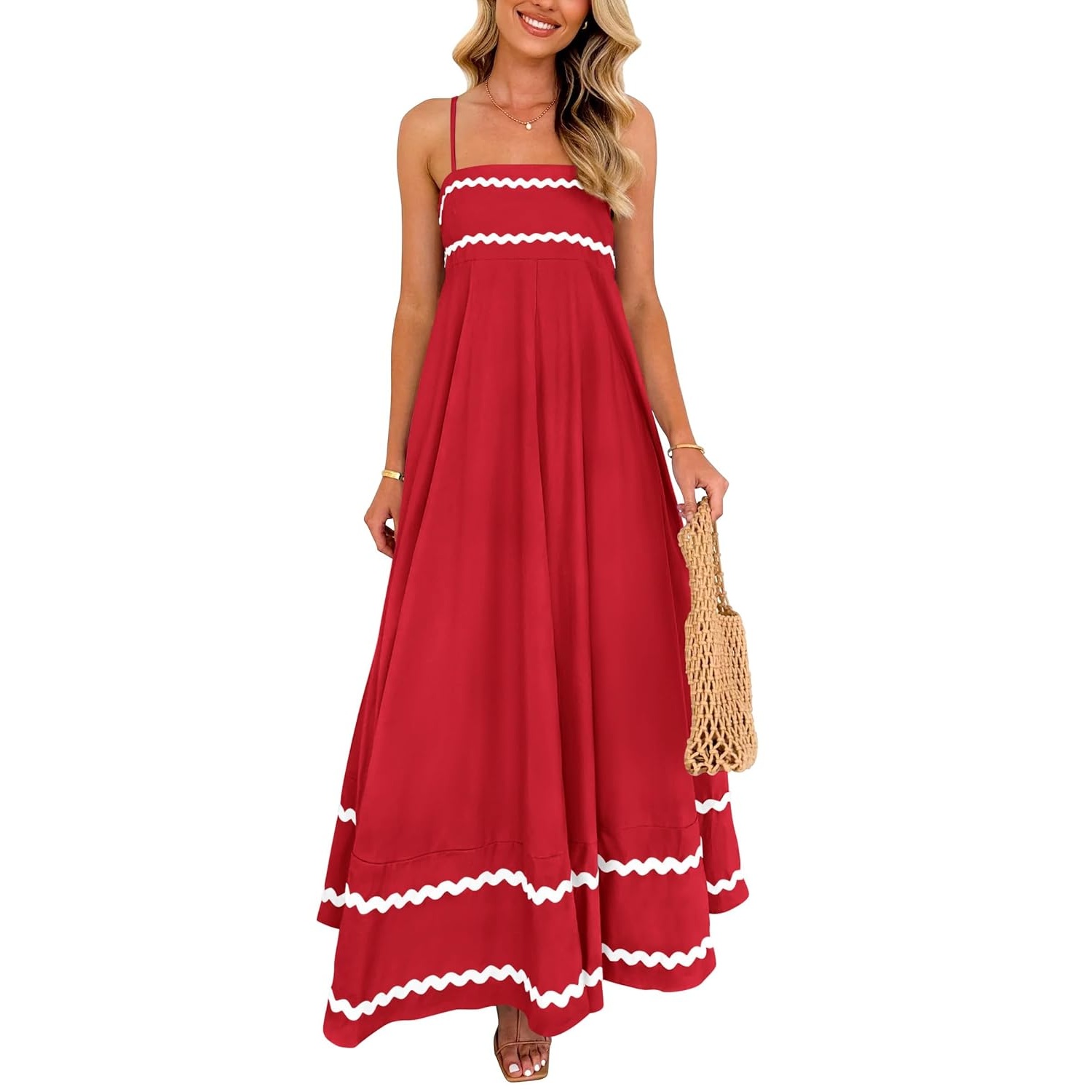 Casual Sleeveless Ruffle Spaghetti Dress For Women
