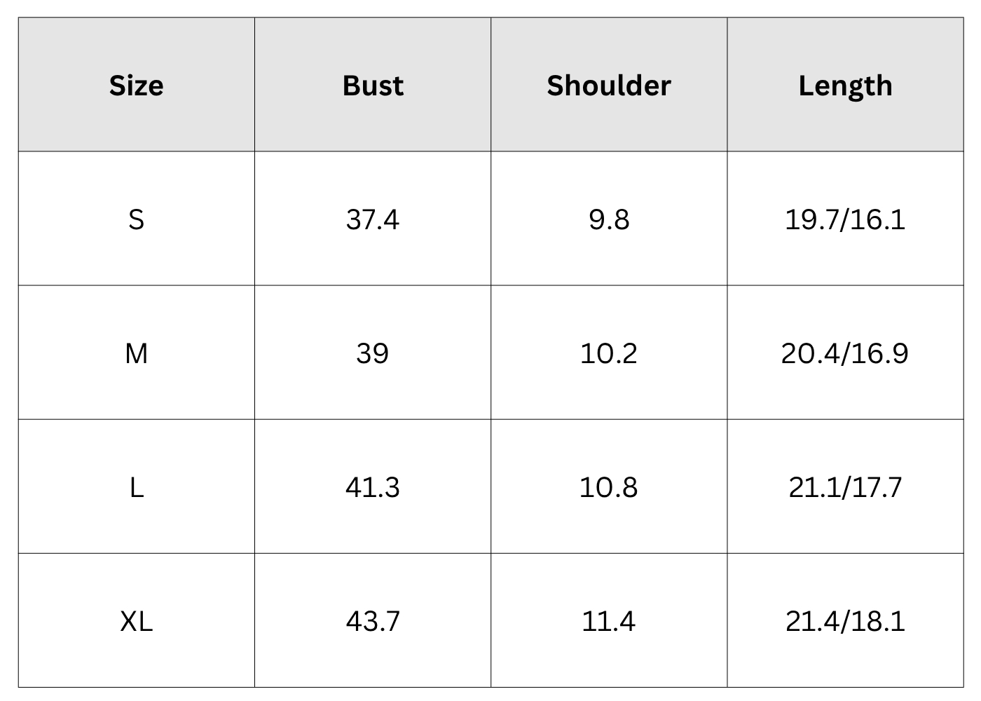 Size Chart