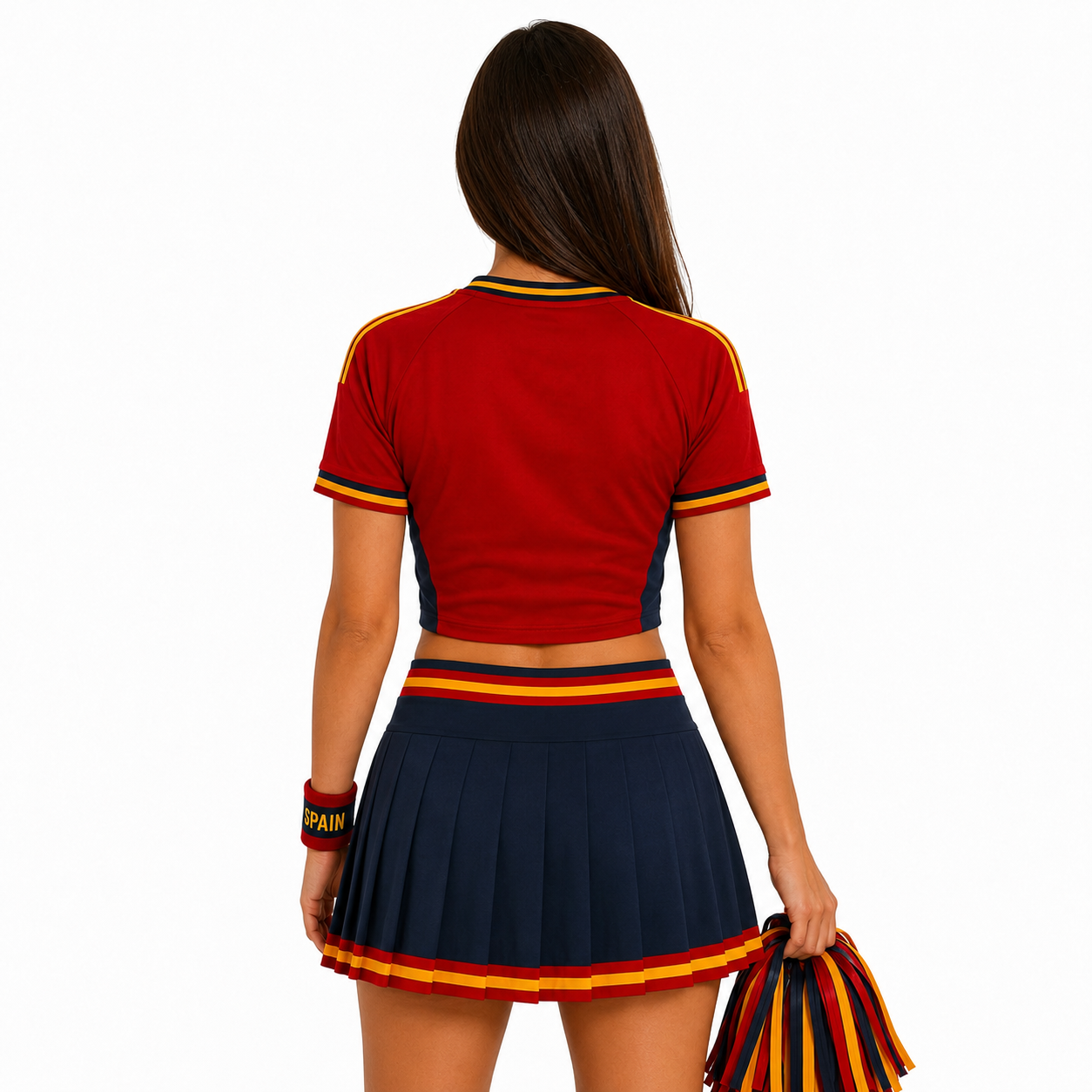 FIFA 2026 Spain Football Themed Two Piece Skirt Set For Women