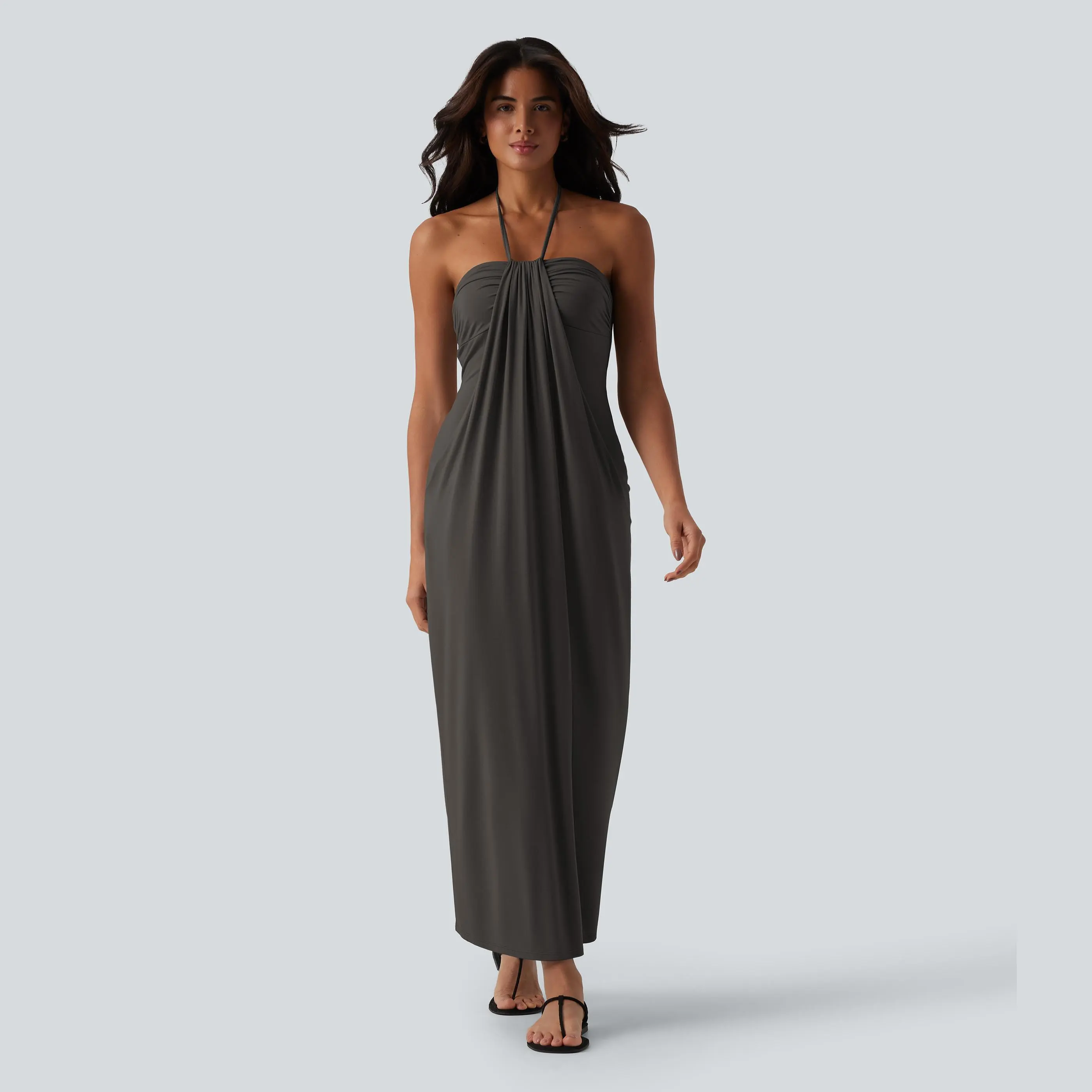 Casual Sleeveless Maxi Dress With Pockets For Women