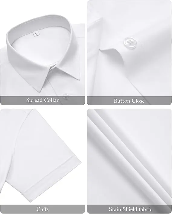 Siliteelon Womens Stain Shield Dress Shirts Wrinkle Free Long Sleeve Solid Tops Blouses Button Down Shirts Casual Wear  Womenswear 8