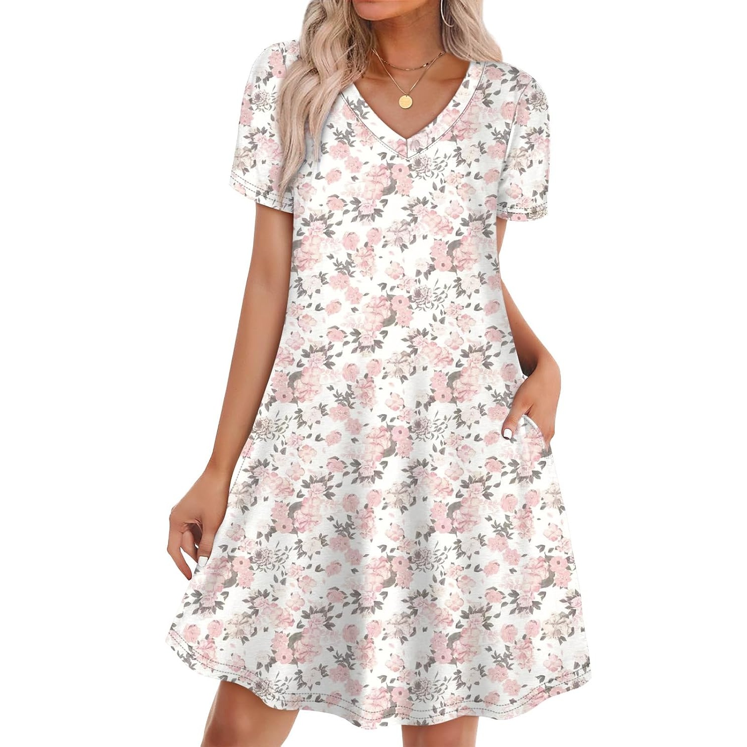 Boho Summer Loose T Shirt Dress With Pockets