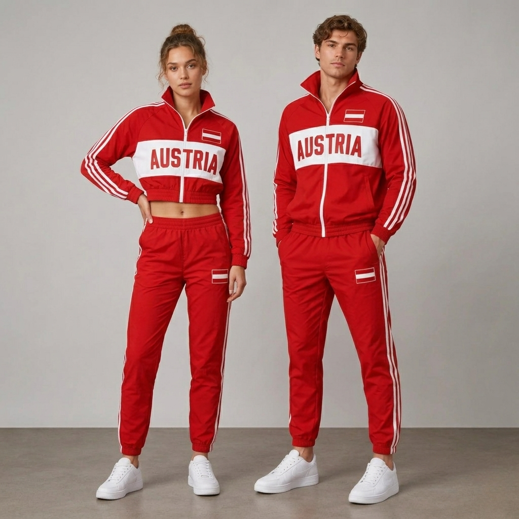 FIFA World Cup 2026 Themed Austria Football Fan Sweatshirt And Jogger Set