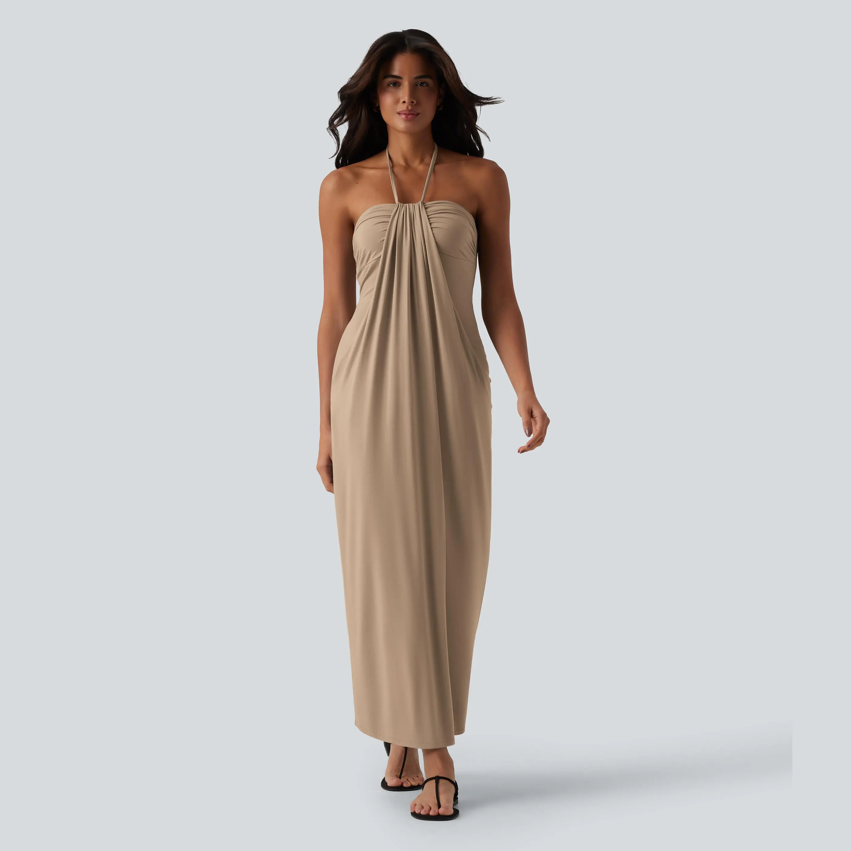 Casual Sleeveless Maxi Dress With Pockets For Women