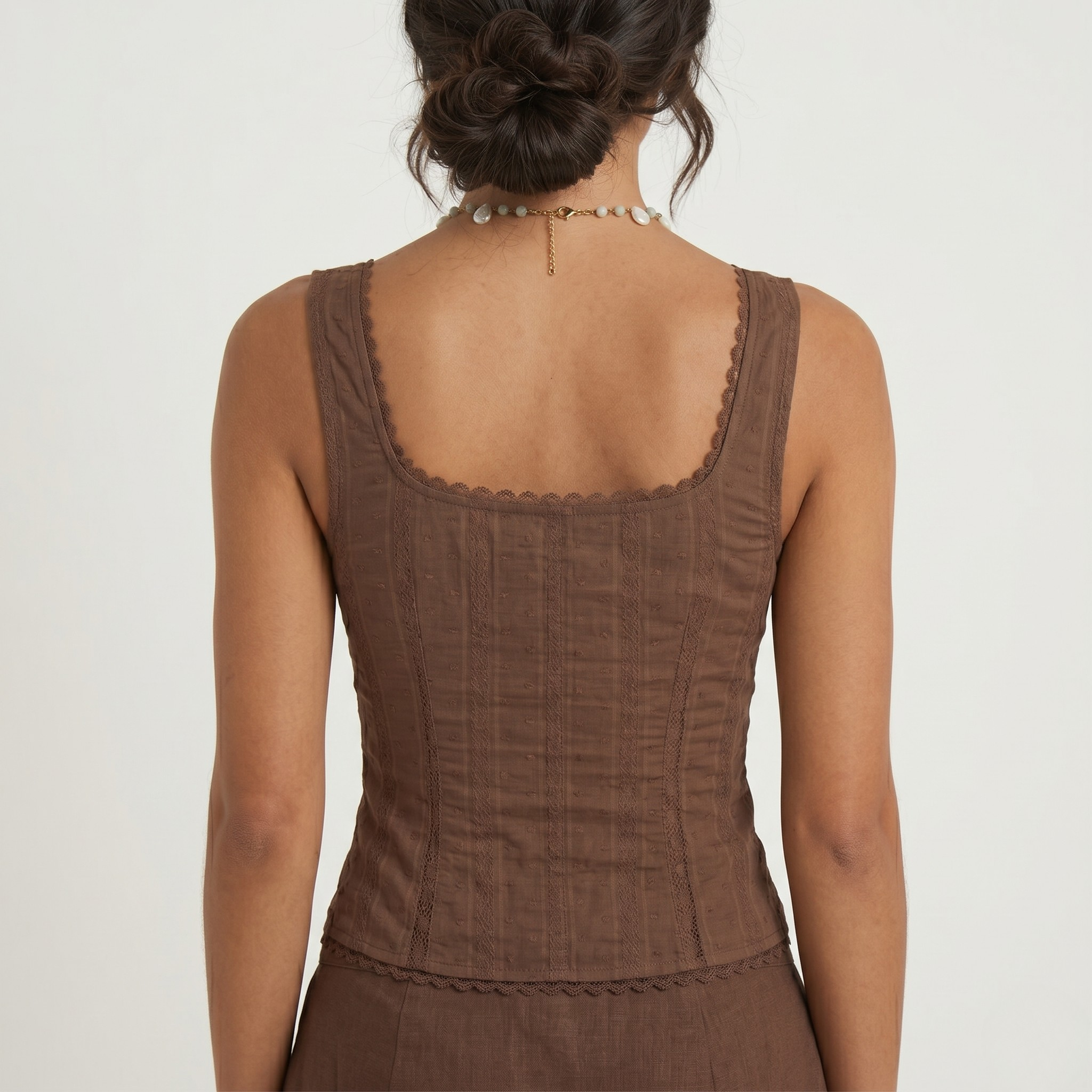 Textured Patchwork Lace Trim Summer Tank Top For Women