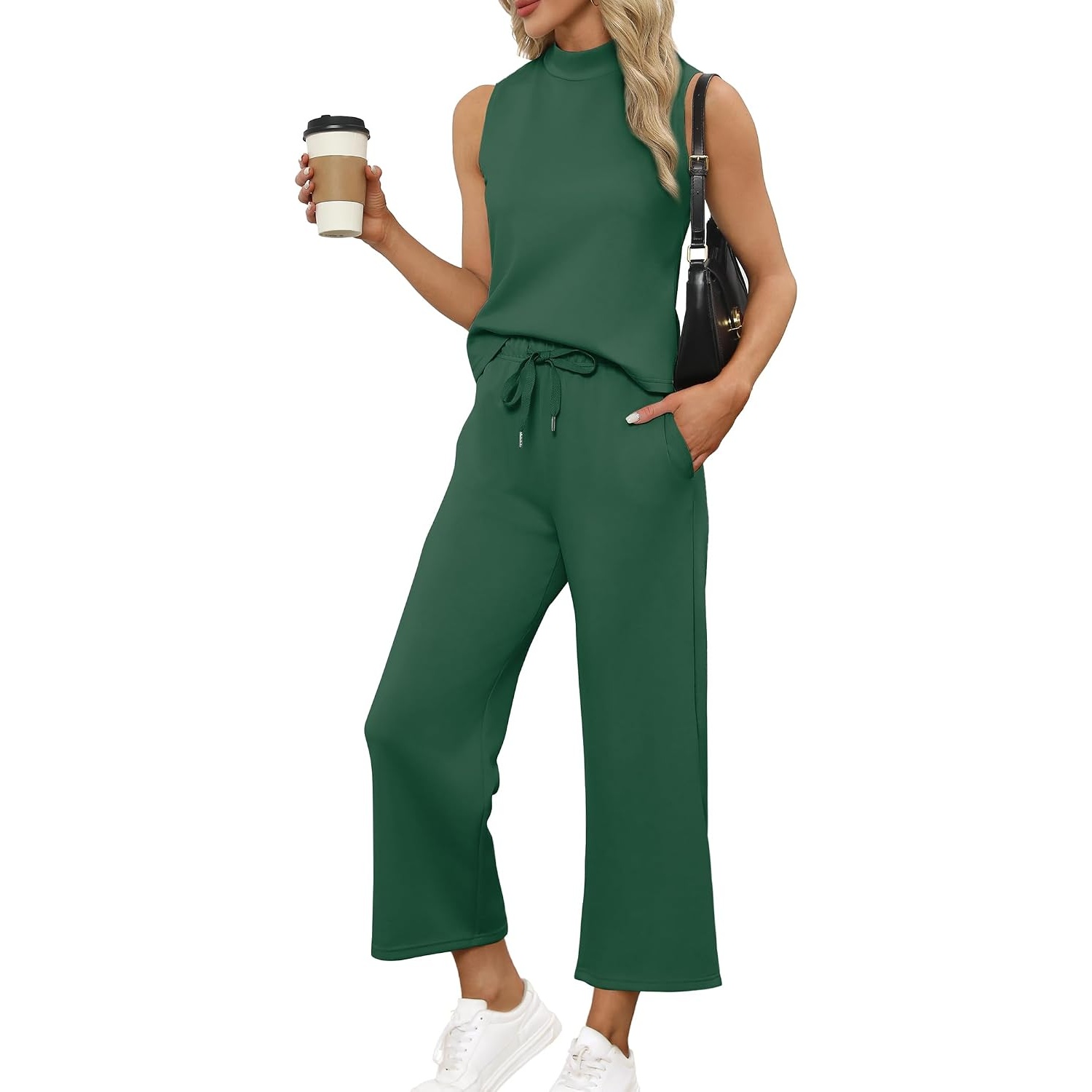 Vacation Two Piece Outfit Wide Leg Pants