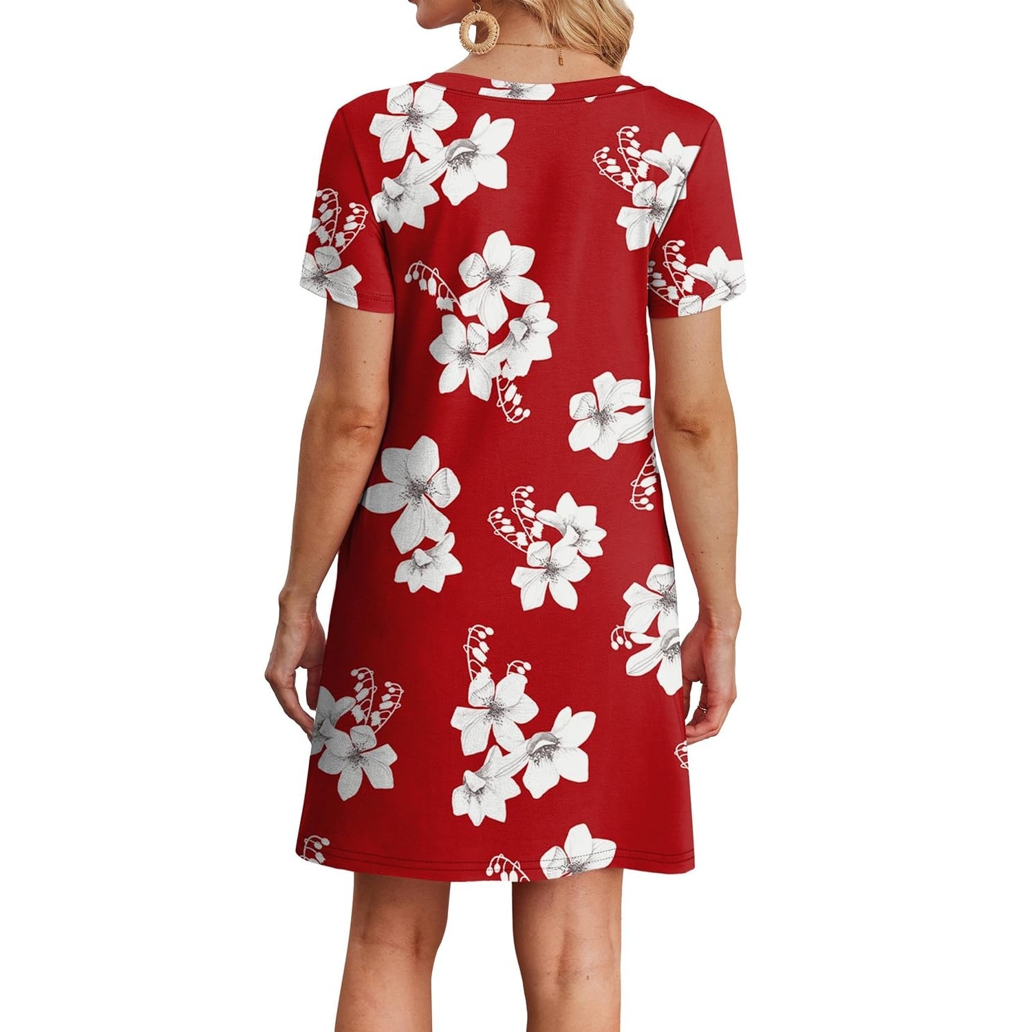 Boho Summer Loose T Shirt Dress With Pockets