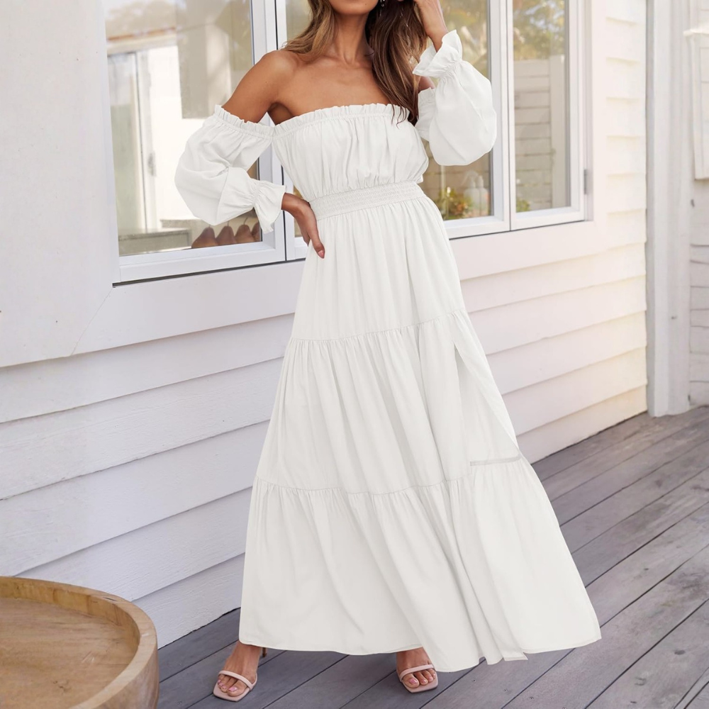 A Line Maxi Dress Dresses Off Shoulder Boho For Women