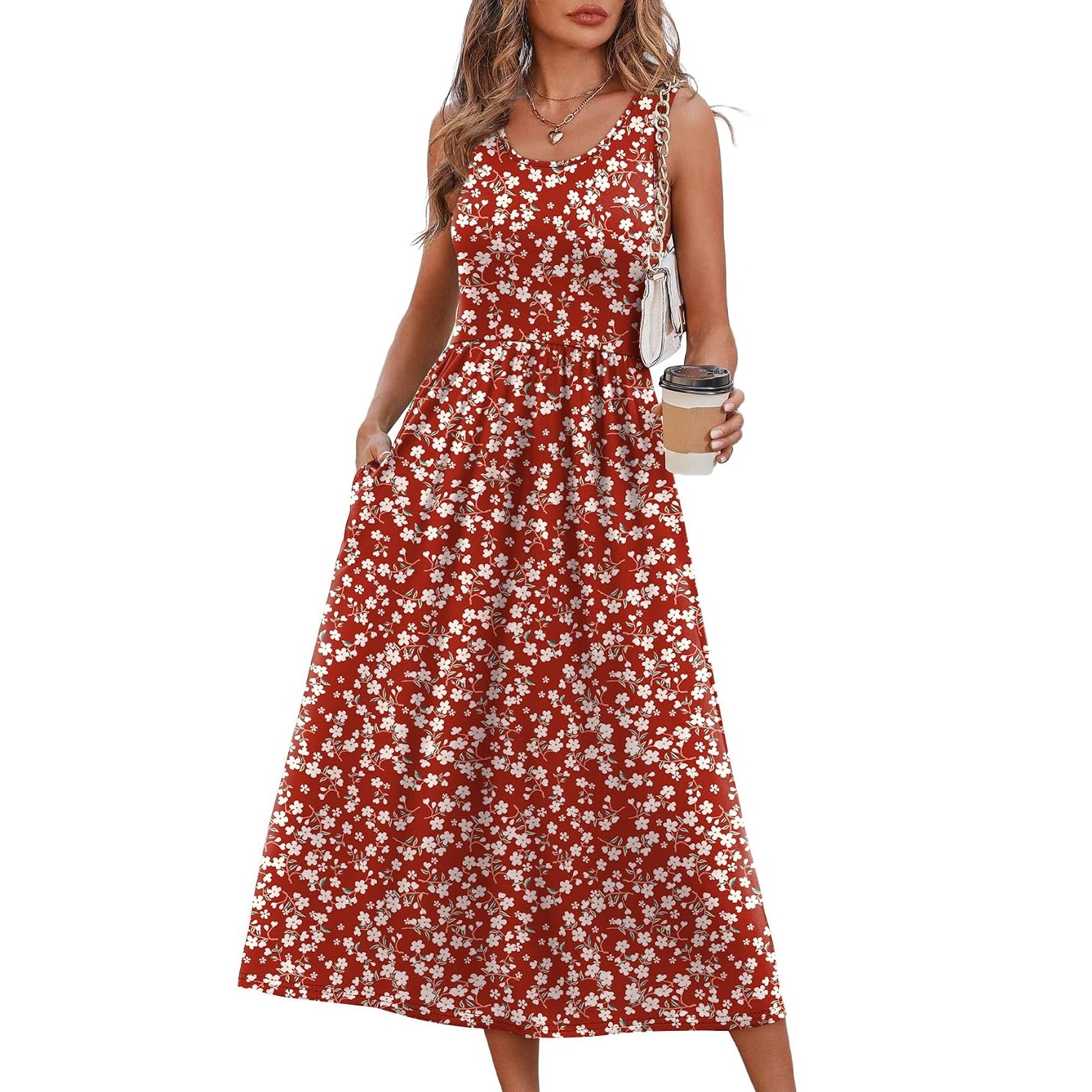 Casual Summer Midi Dress With Pockets For Women