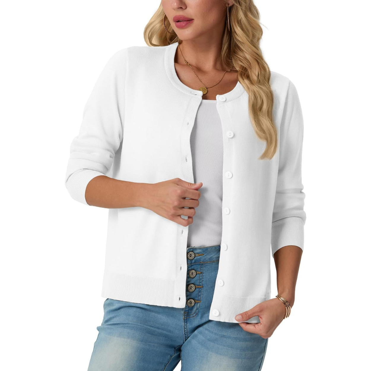 Casual Long Sleeve Knit Cardigan Sweater For Women