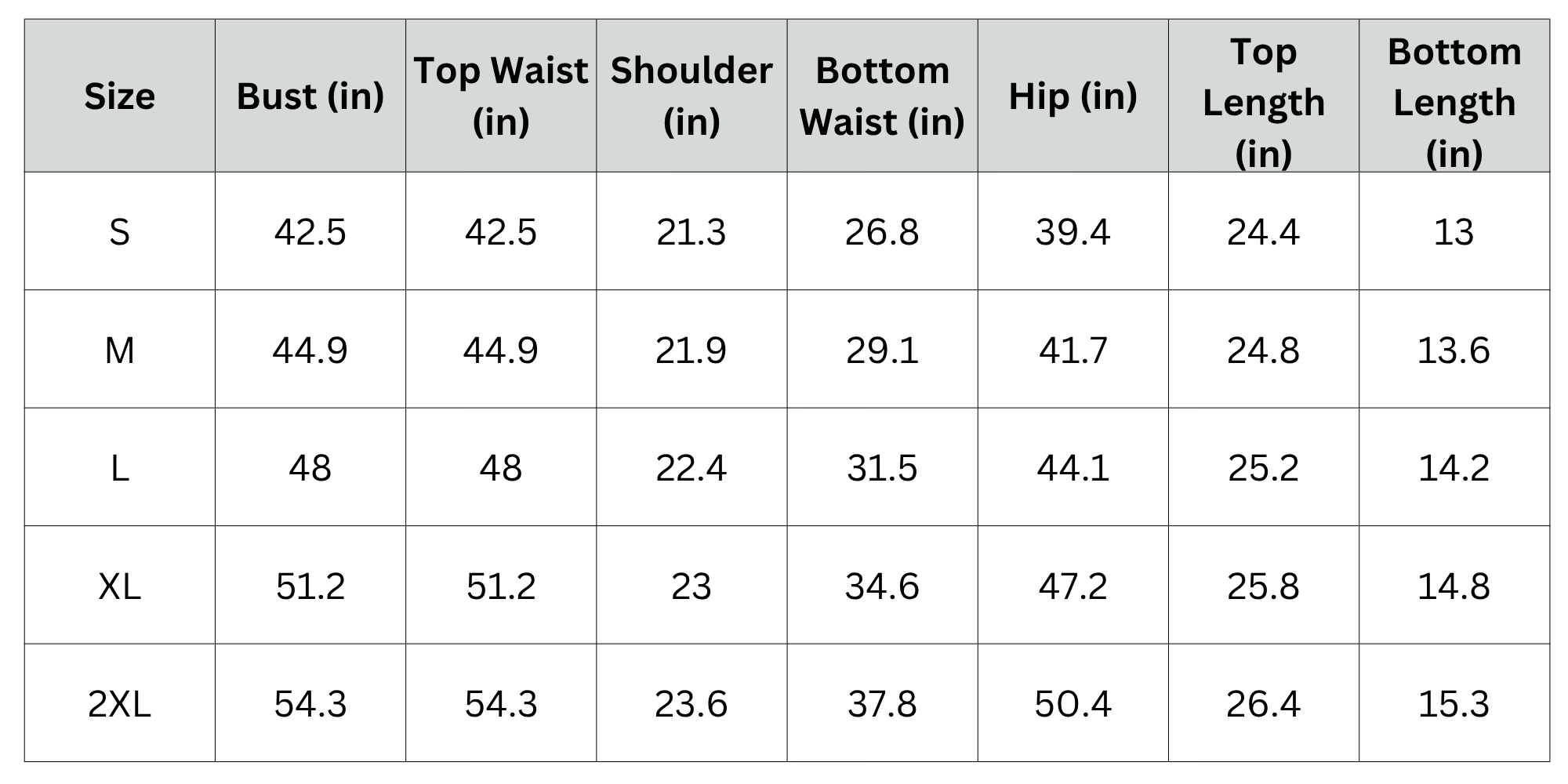 Size Chart