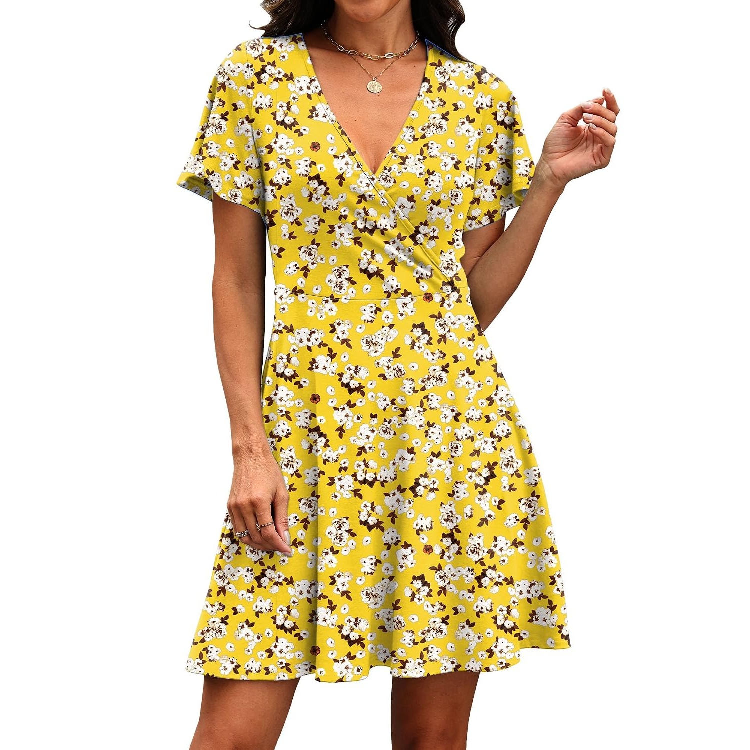 Casual Ruffle Sleeve Sundress For Women