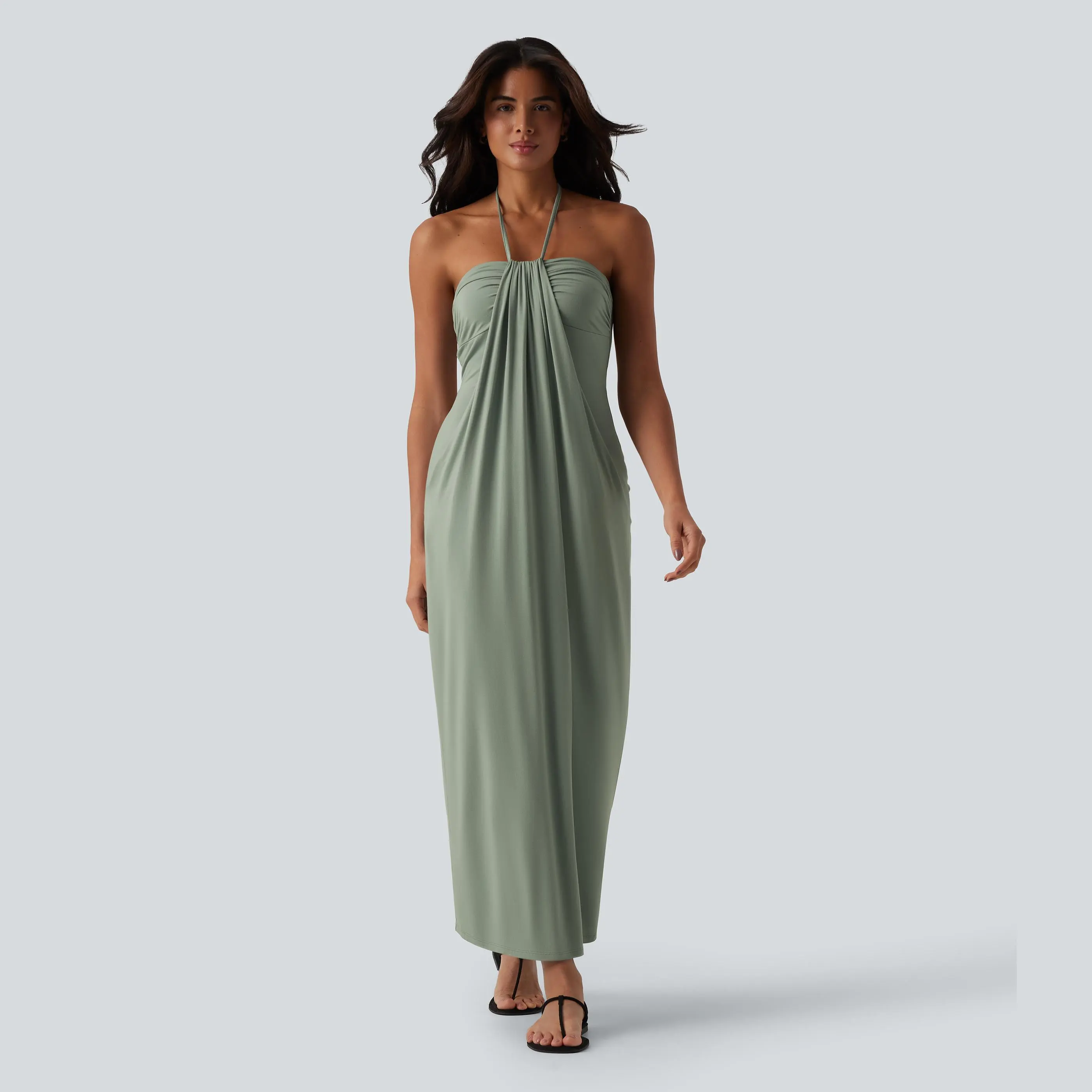 Casual Sleeveless Maxi Dress With Pockets For Women