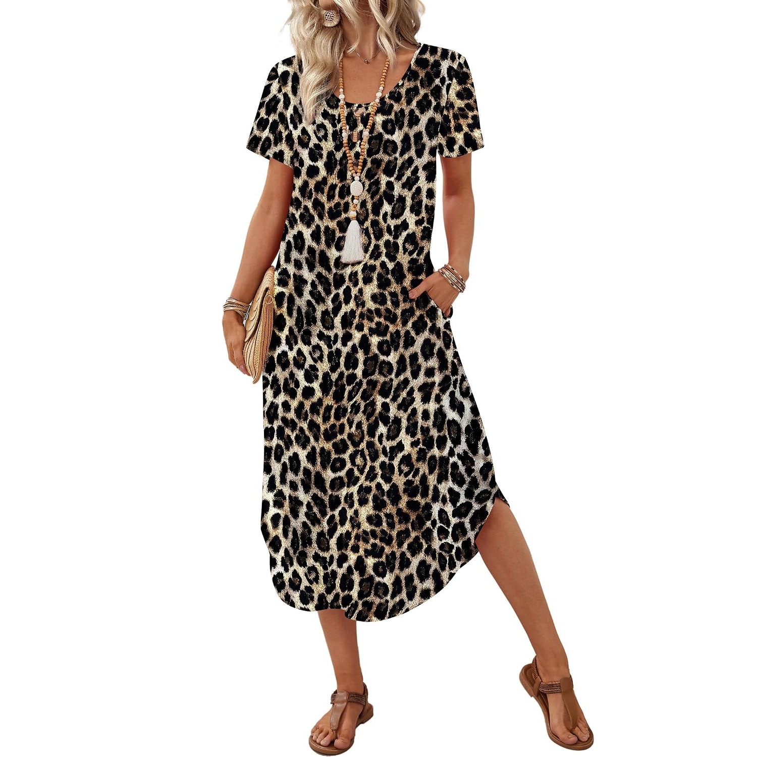 Casual Midi Resort Dresses With Pockets For Women