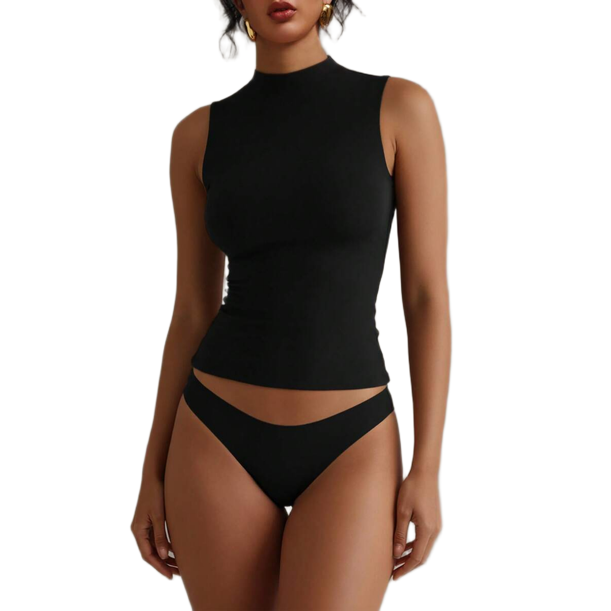 Sleeveless Double Layer Stretchy Slim Fit Top For Women