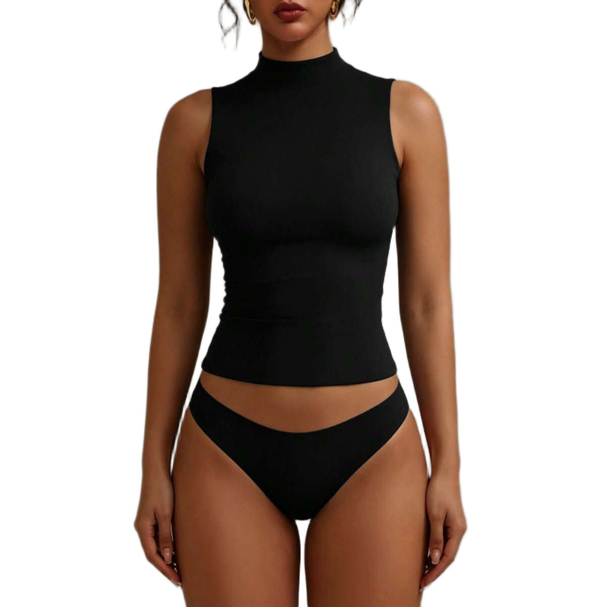 Sleeveless Double Layer Stretchy Slim Fit Top For Women