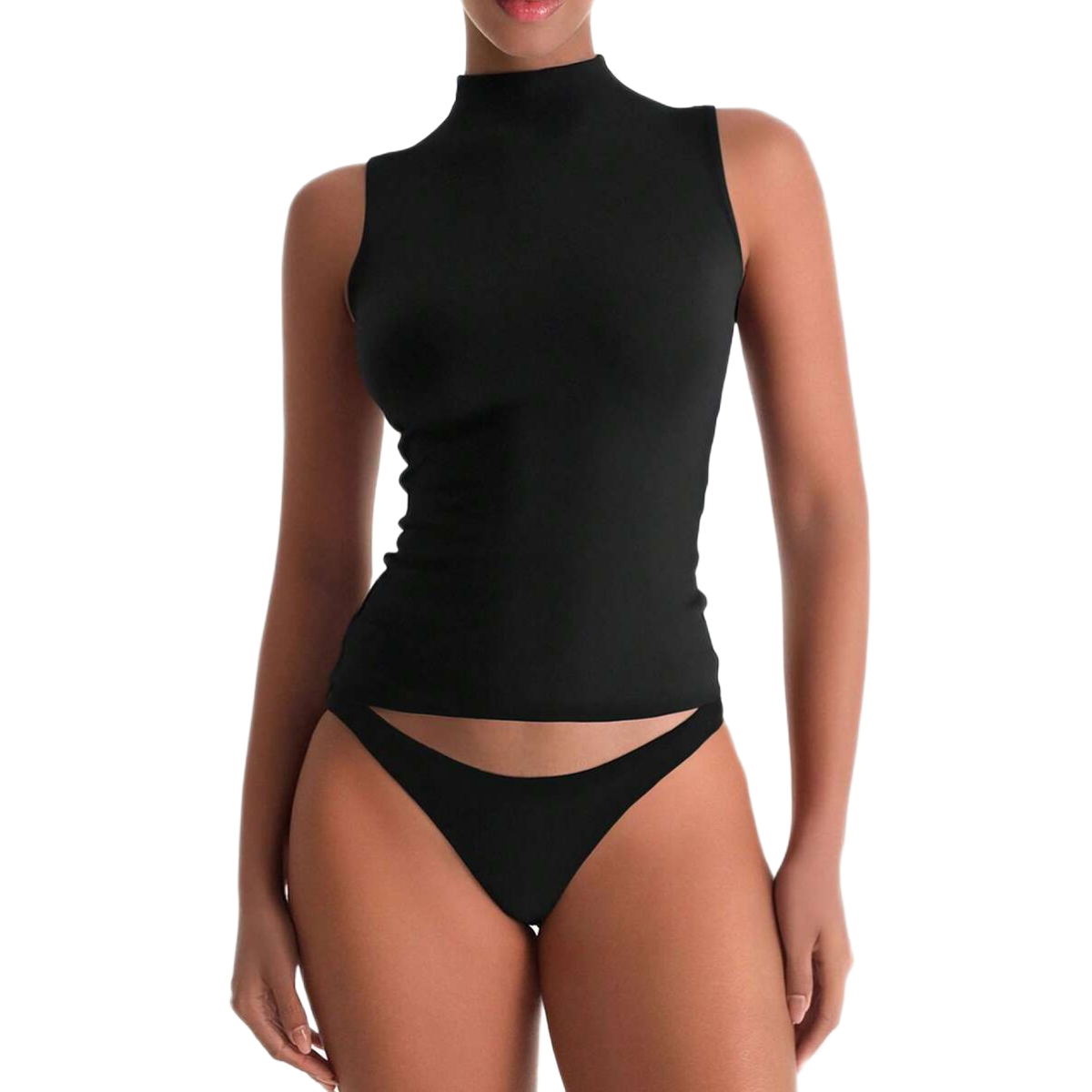 Sleeveless Double Layer Stretchy Slim Fit Top For Women