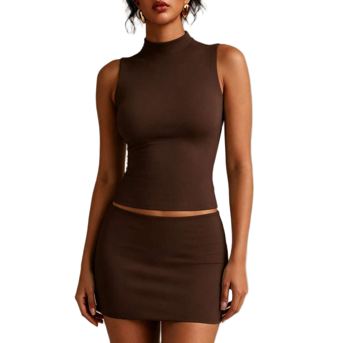 Sleeveless Double Layer Stretchy Slim Fit Top For Women