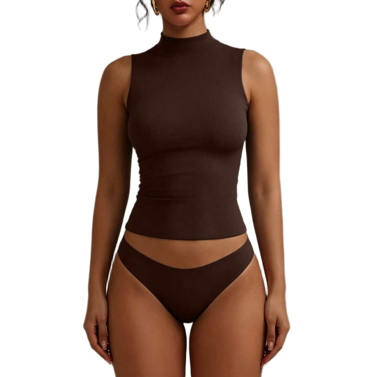 Sleeveless Double Layer Stretchy Slim Fit Top For Women