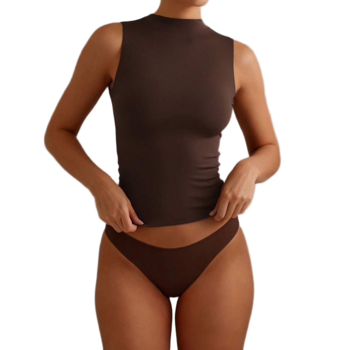 Sleeveless Double Layer Stretchy Slim Fit Top For Women