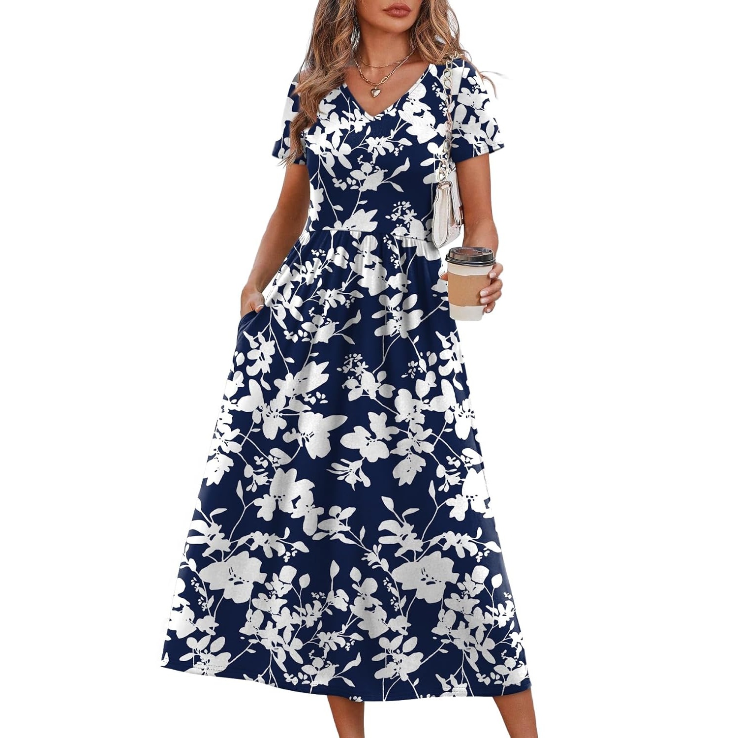 Casual Midi Beach Dresses With Pockets For Women