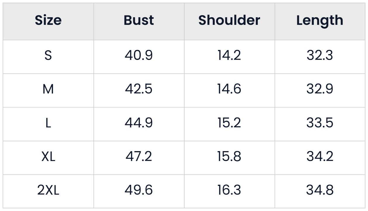 Size Chart for Casual Sleeveless Long Puffer Vest For Women