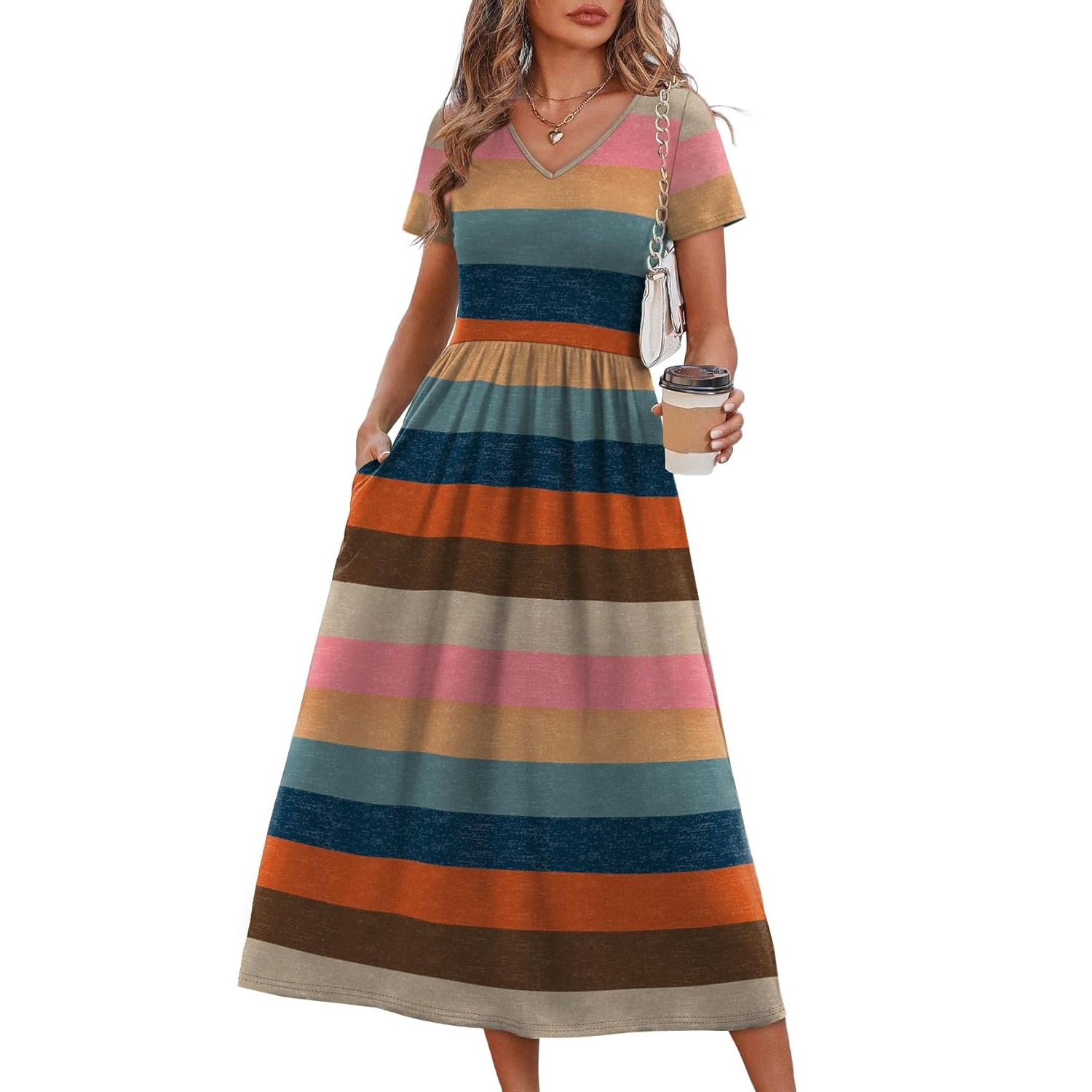 Casual Midi Beach Dresses With Pockets For Women