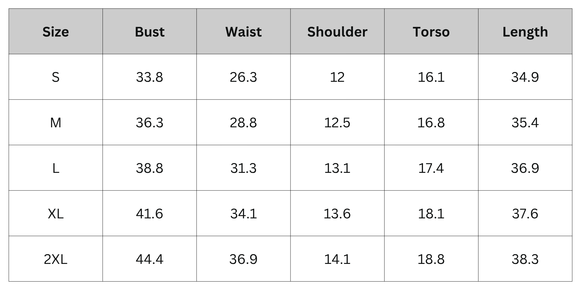 Size Chart