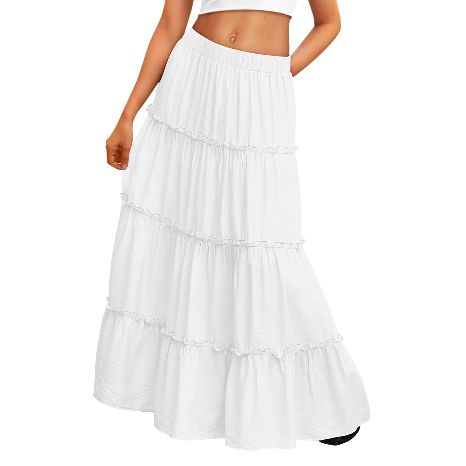 Boho Maxi Vacation Skirt With Pockets For Women