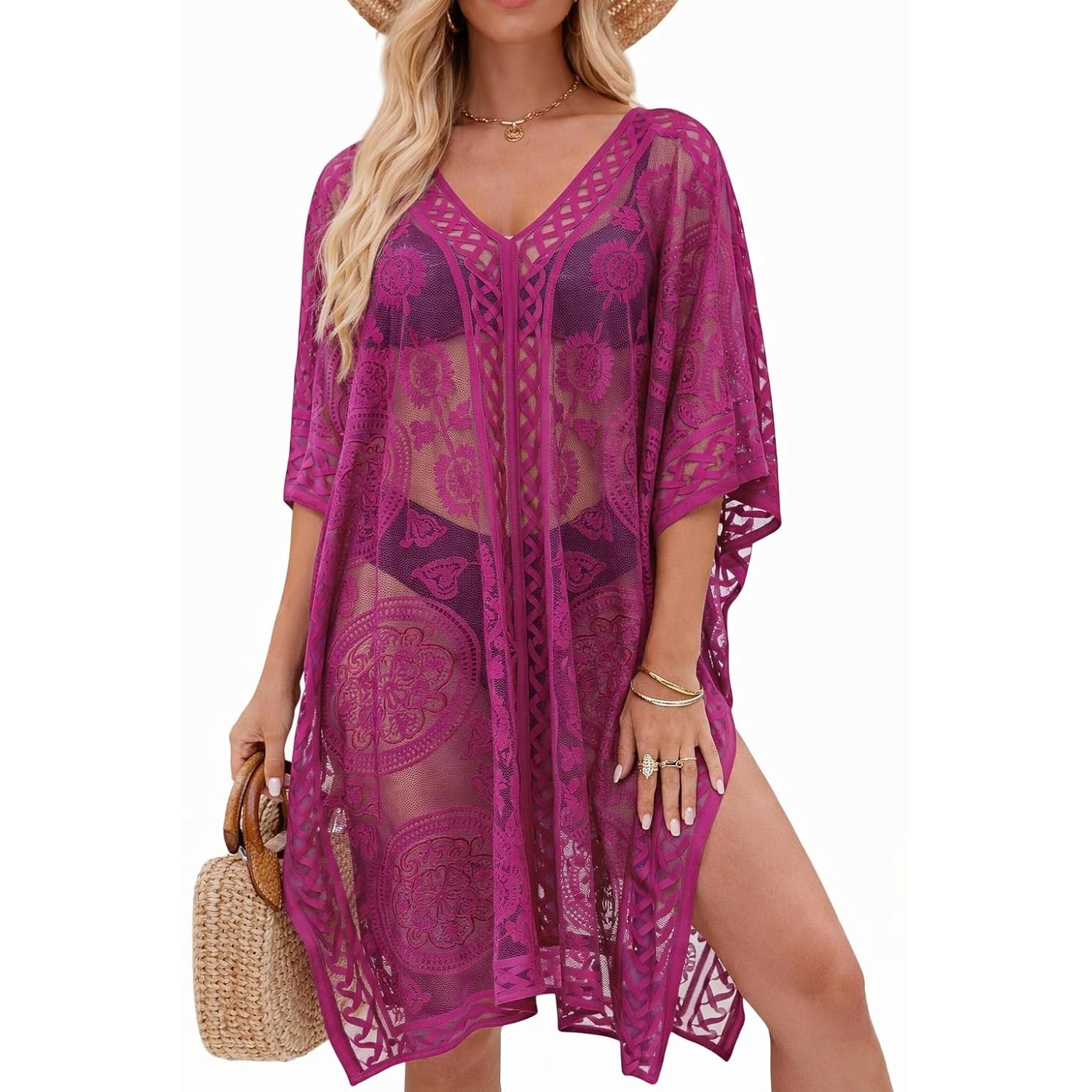 Lace Up Swimsuit Cover For Women