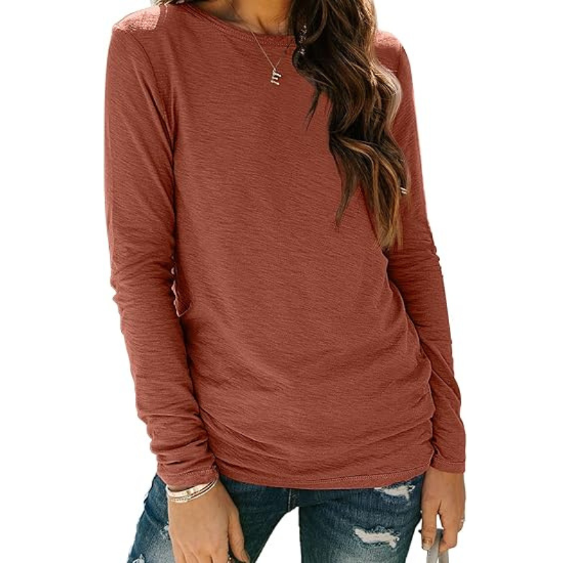 Women’s Plus Size Long Sleeve Crewneck Casual Basic Fall Spring Top