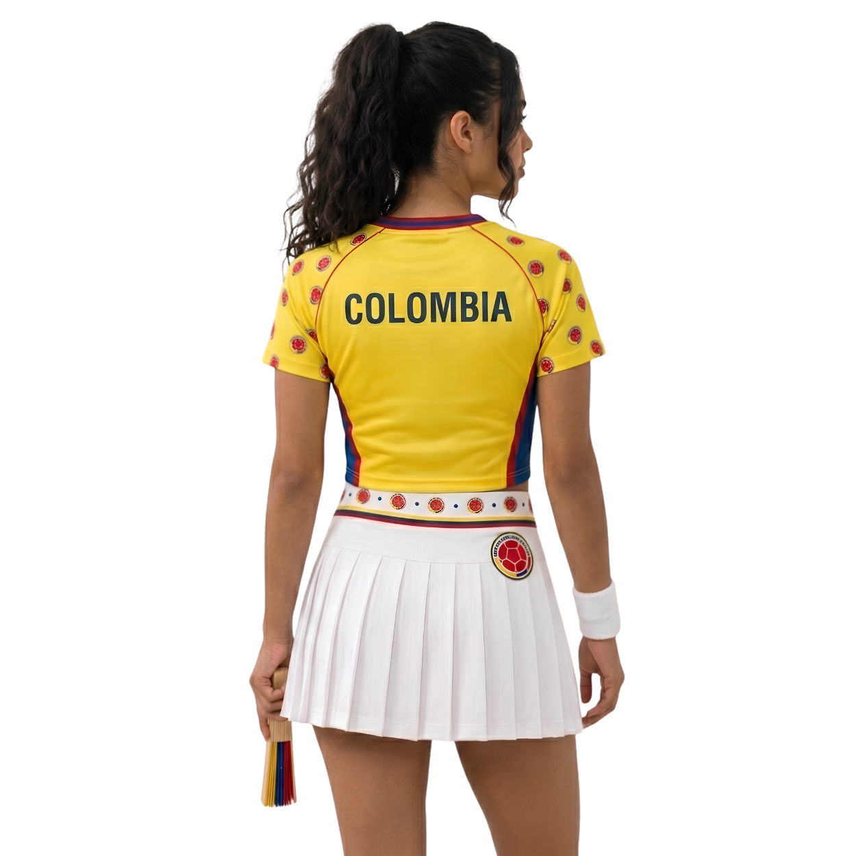 FIFA 2026 Colombia Football Themed Two Piece Skirt Set For Women