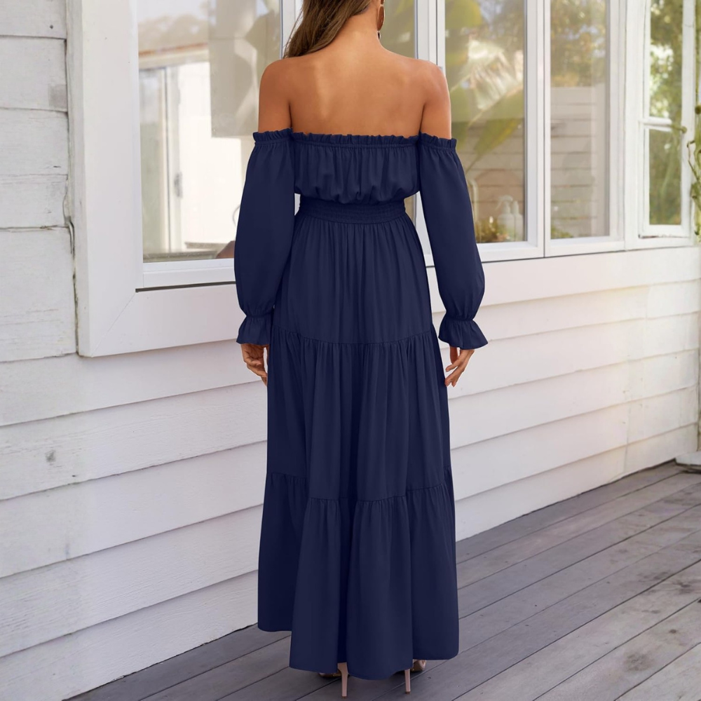 A Line Maxi Dress Dresses Off Shoulder Boho For Women
