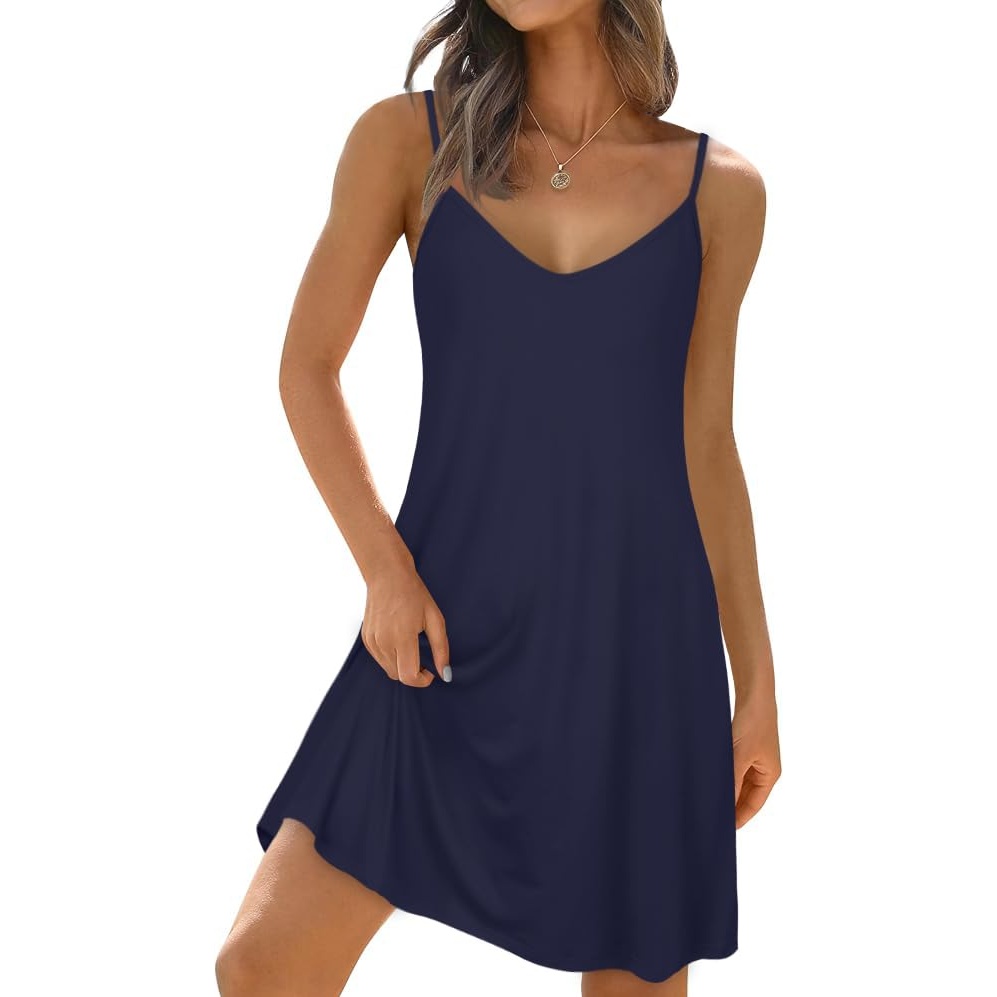 Casual Sleeveless Spaghetti Beach Sundress For Women