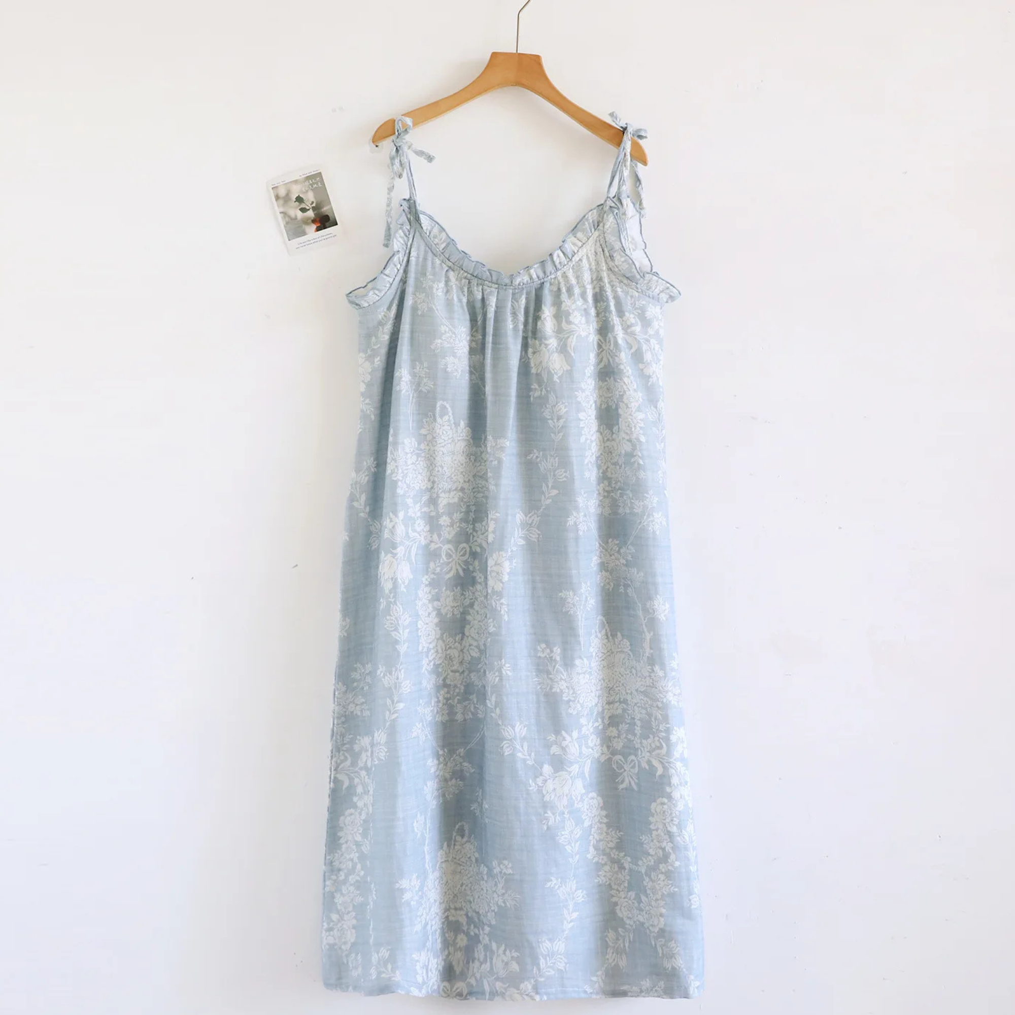 Patterned Mid Length Sleepwear Dress For Women