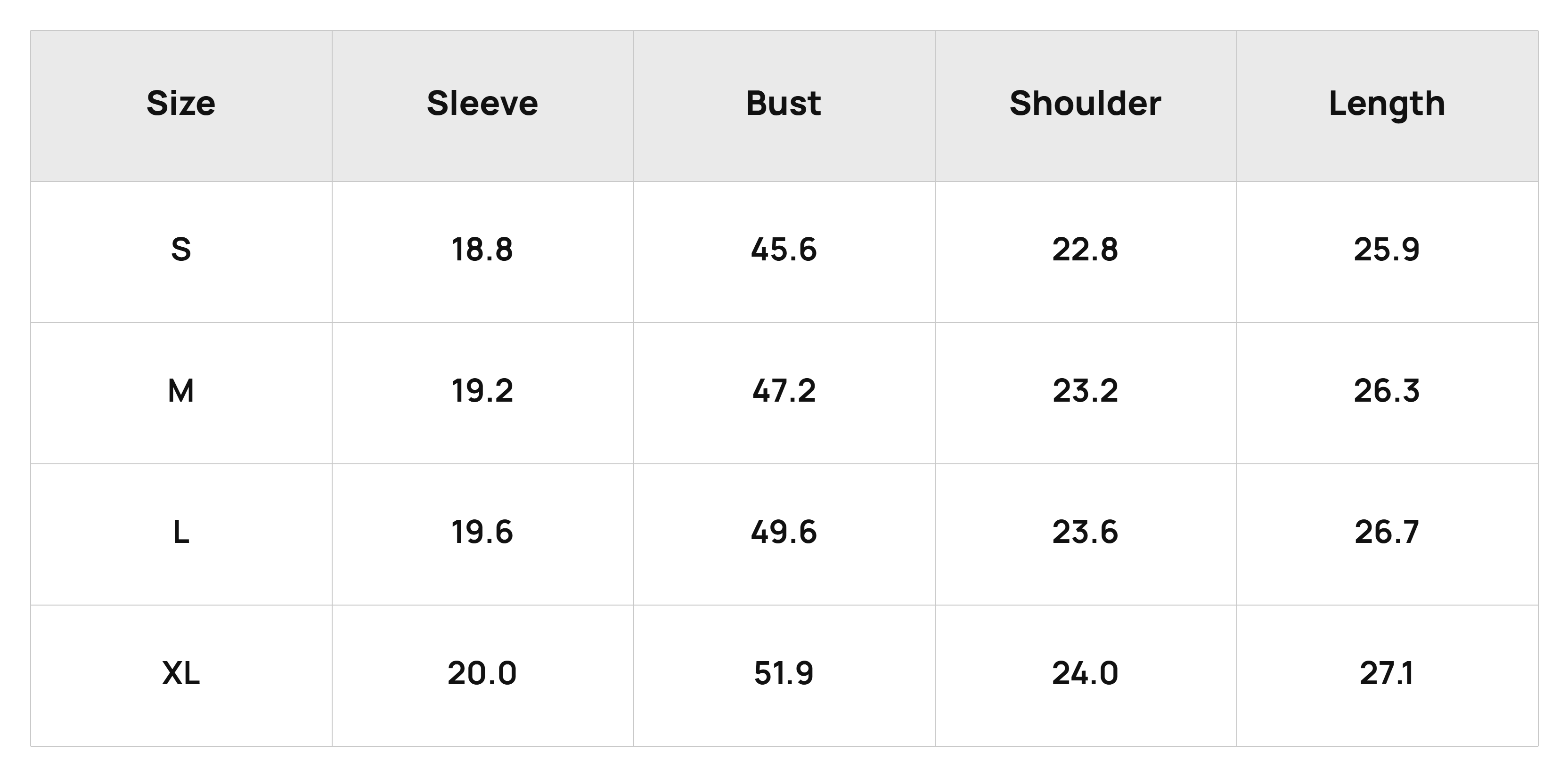 Size Chart