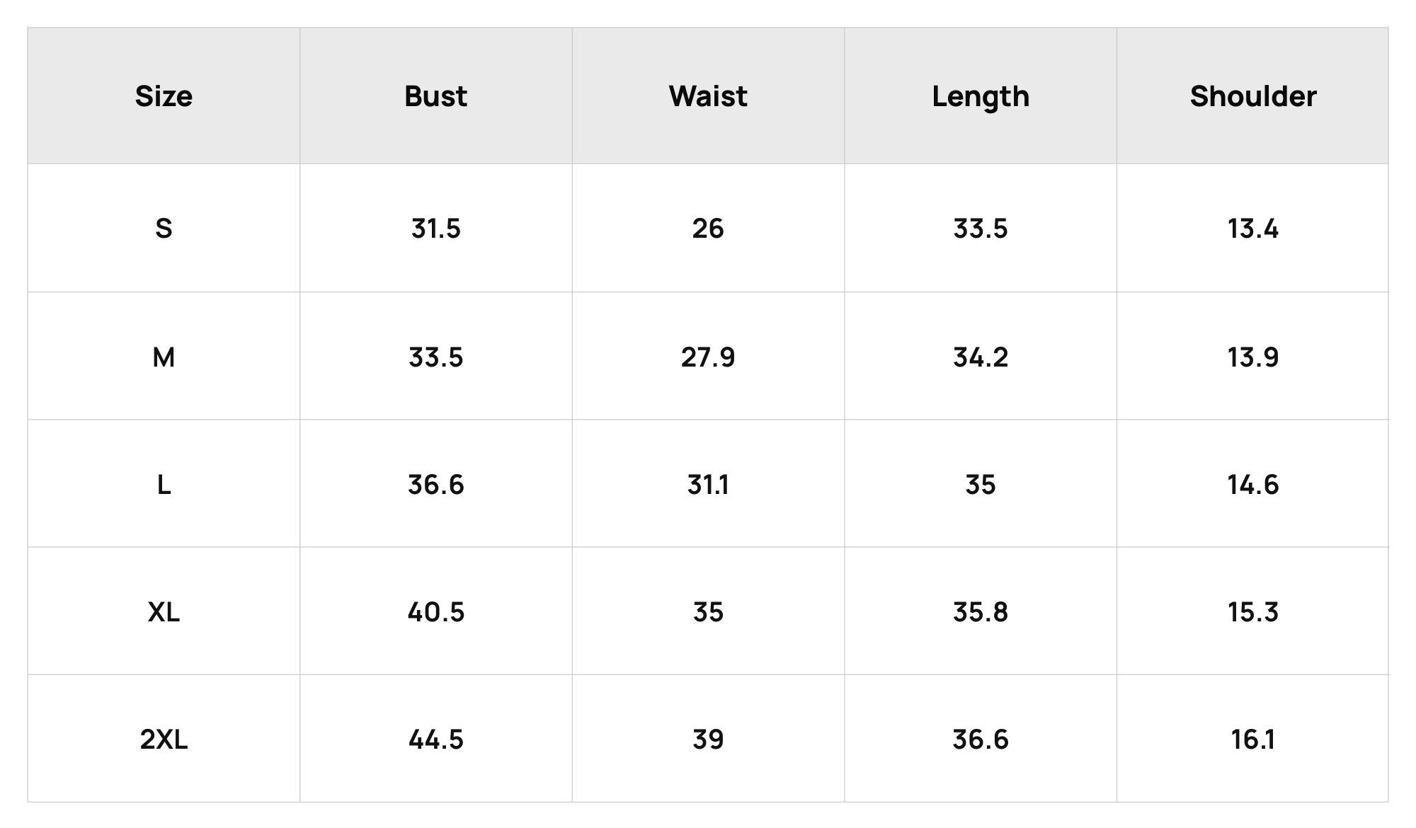 Size Chart