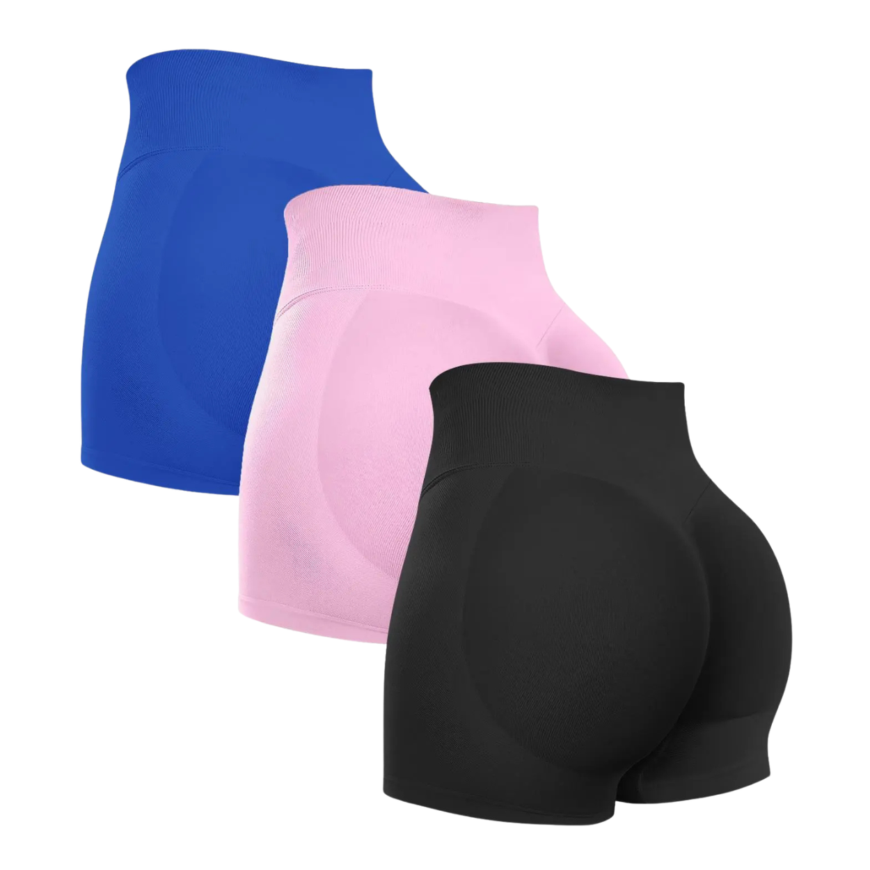 3 Pieces Comfortable And Seamless Stretch Fitness Shorts For Women