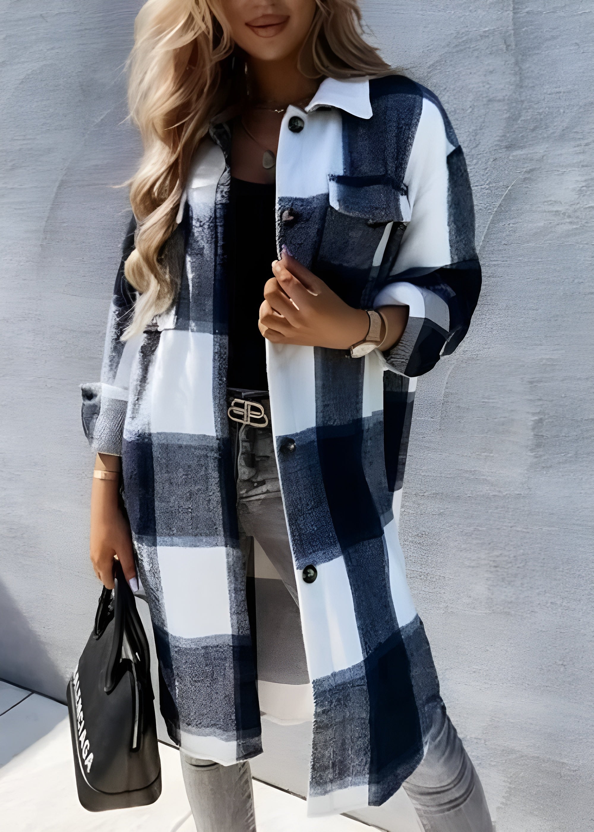 Long Sleeve Plaid Patterned Shirt-My Comfy Blouse