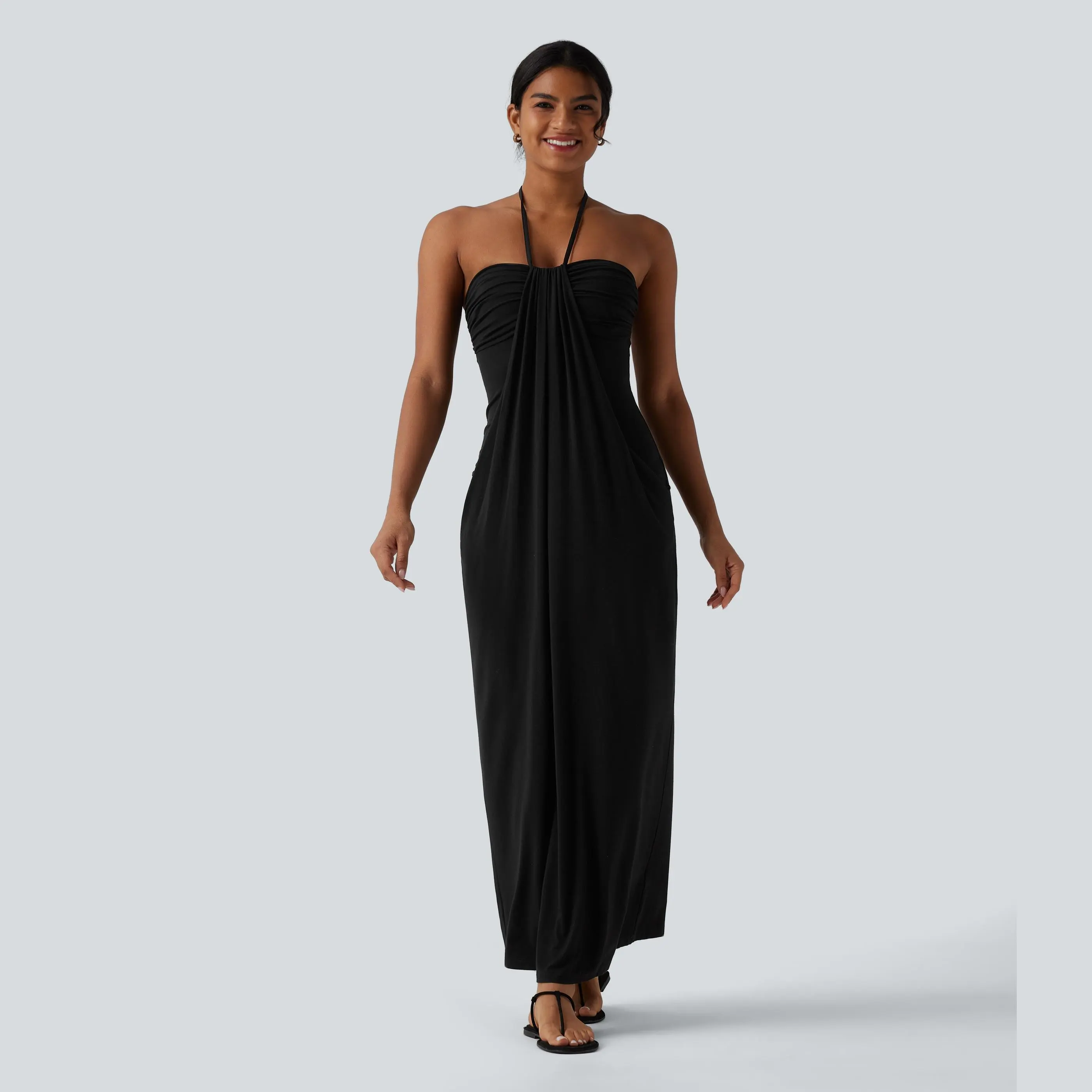 Casual Sleeveless Maxi Dress With Pockets For Women