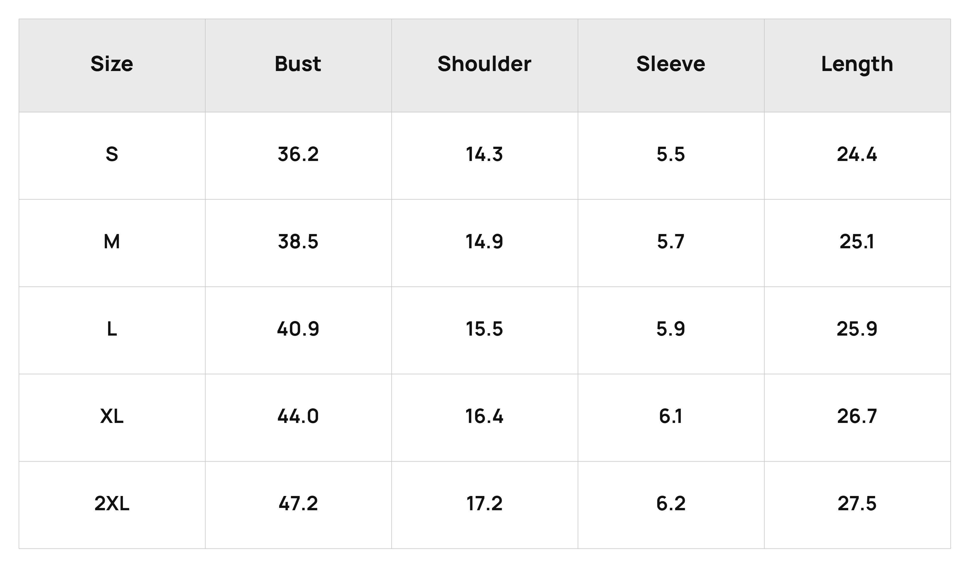 Size Chart