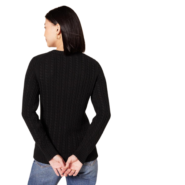 womens Fisherman Cable Crewneck Sweater